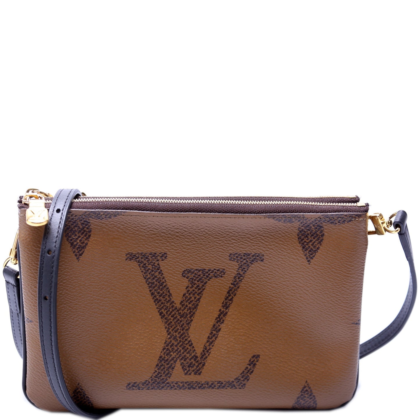 Louis Vuitton Double Zip Pochette Giant Reverse Monogram Clutch Bag Reverse Monogram