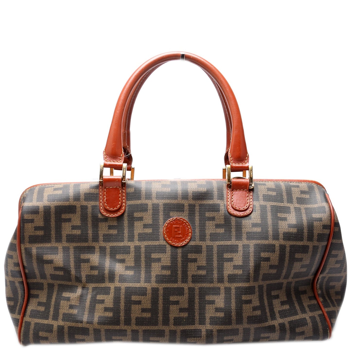Fendi Zucca Boston Bag Canvas Travel Bag