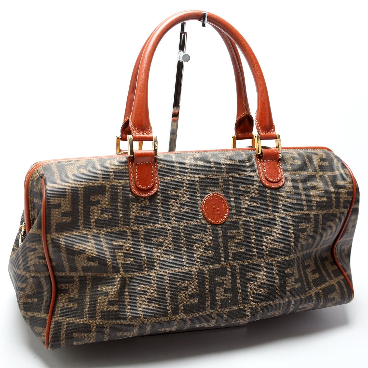 Fendi Zucca Boston Bag Canvas Travel Bag