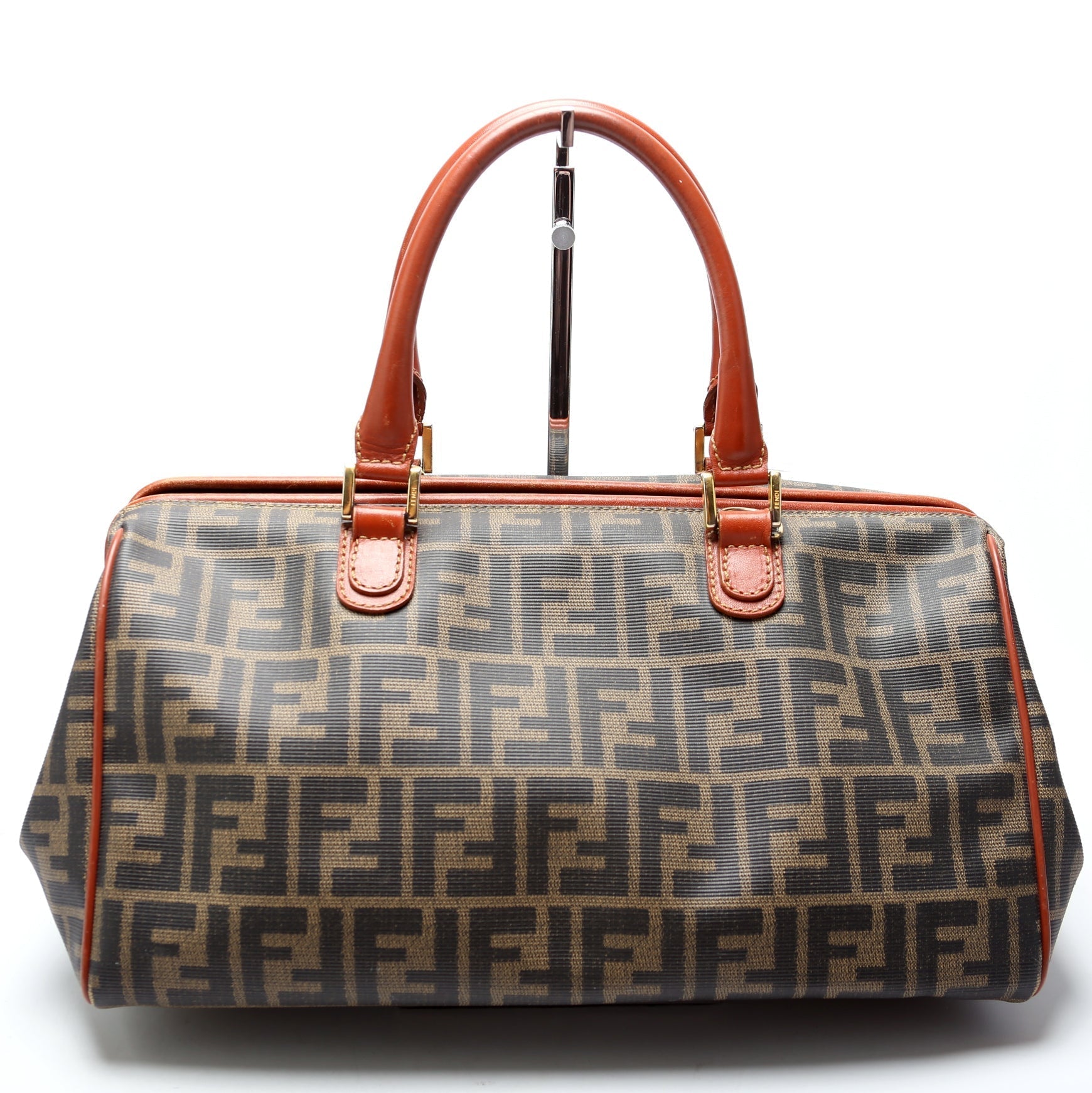 Fendi Zucca Boston Bag Canvas Travel Bag