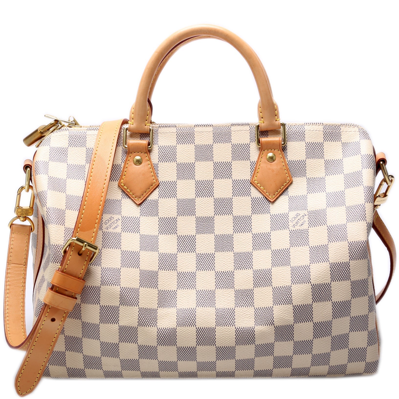 Louis Vuitton Speedy 30 Bandouliere Azur Damier Handbag Azur 17