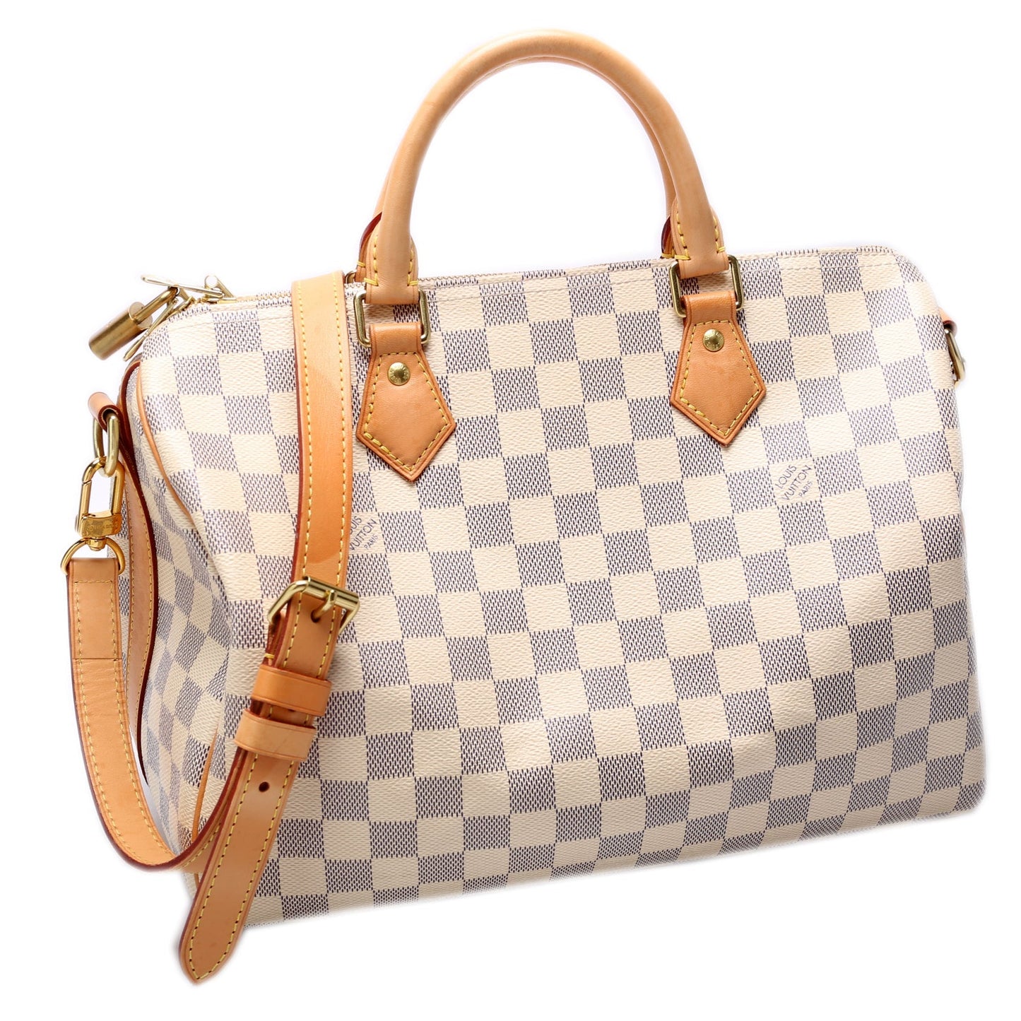 Louis Vuitton Speedy 30 Bandouliere Azur Damier Handbag Azur 17