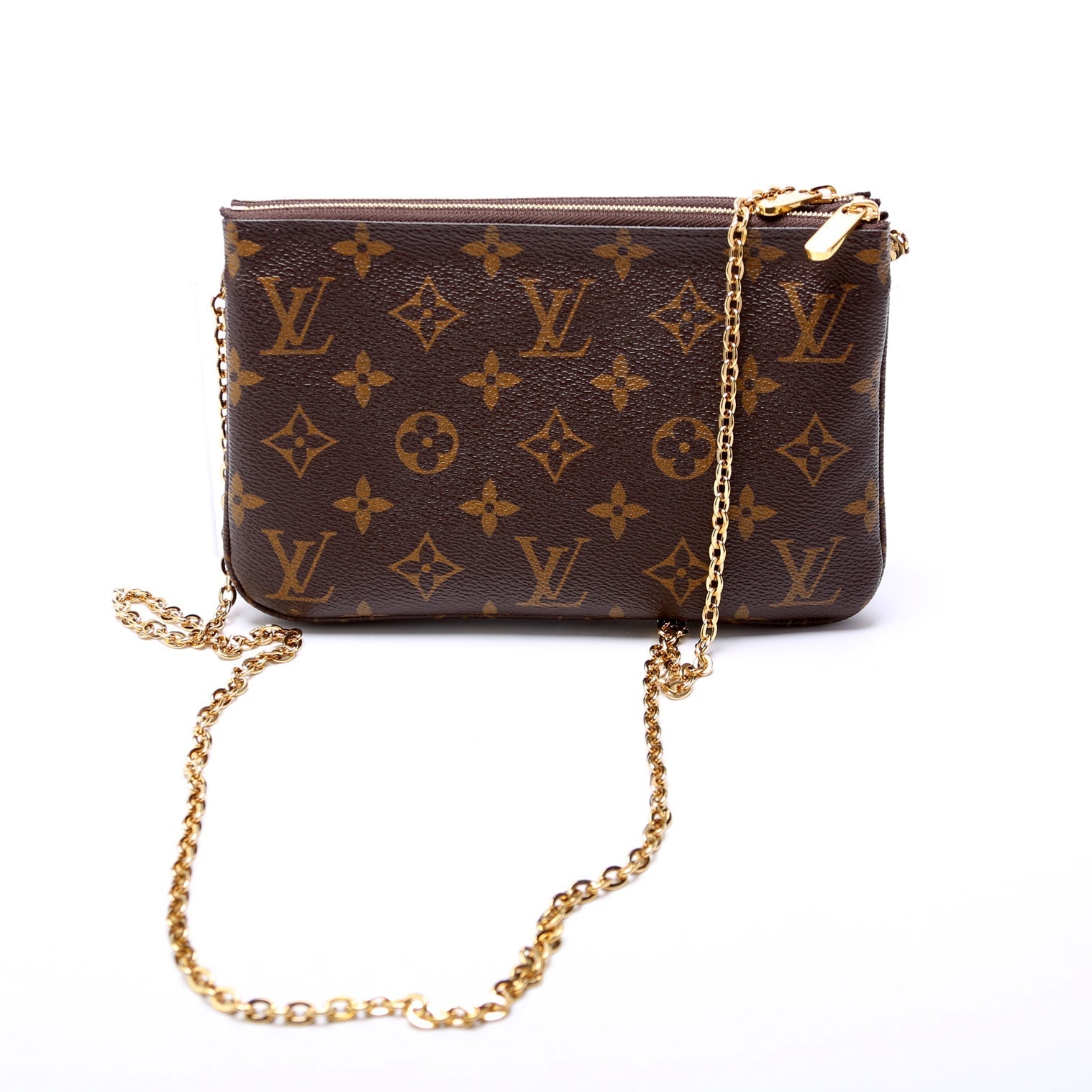 Louis Vuitton Double Zip Pochette Xmas Animation Monogram Clutch Bag