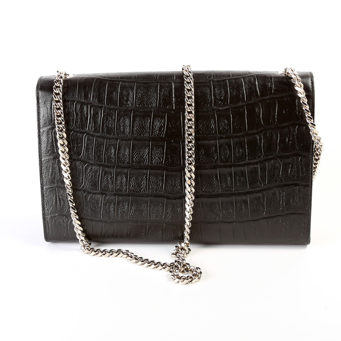 YSL Saint Laurent Saint Laurent Kate Tassel Satchel Croc Embossed Medium Travel Bag
