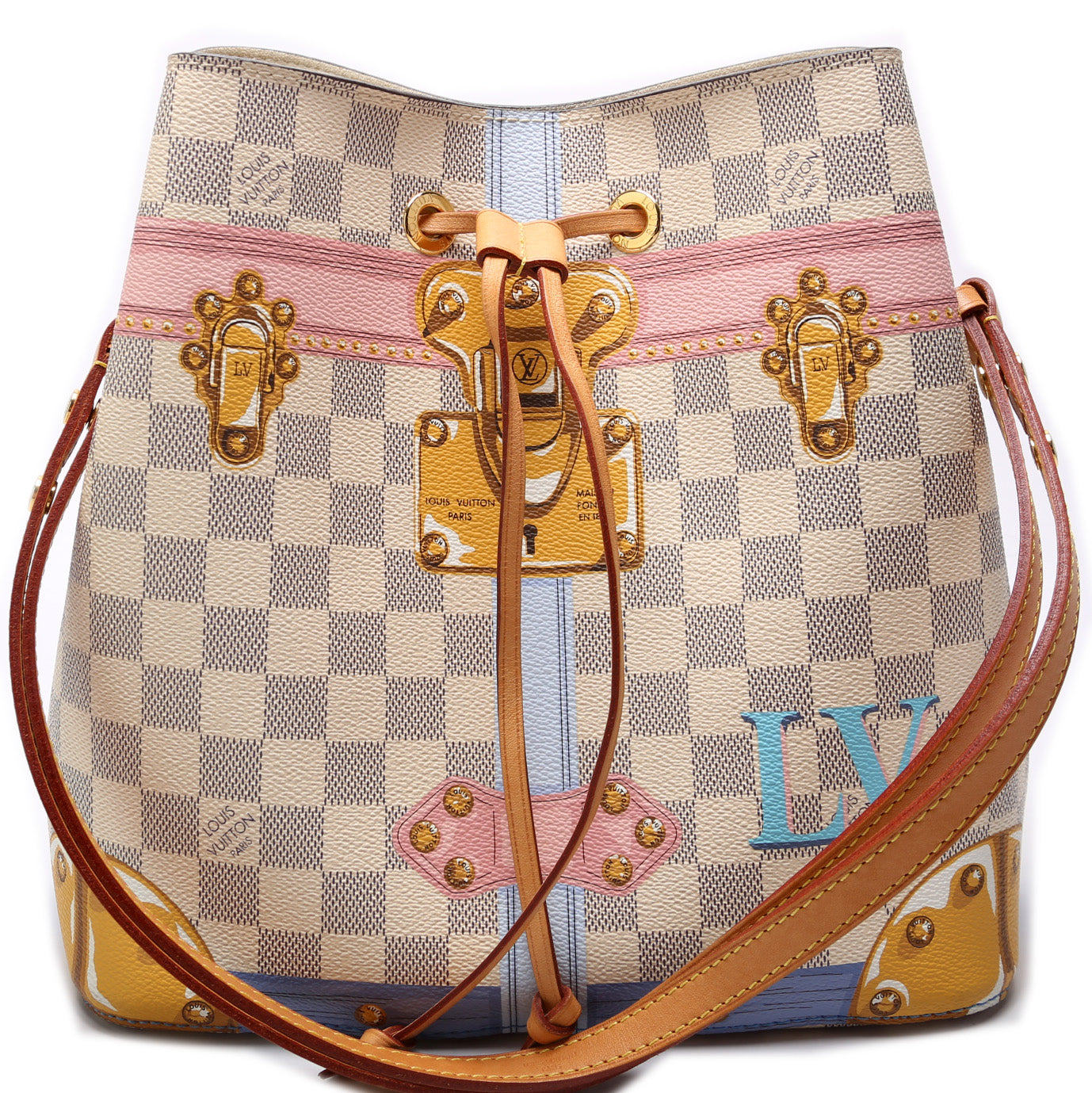 Louis Vuitton Neonoe Summer Trunks Azur Damier Handbag