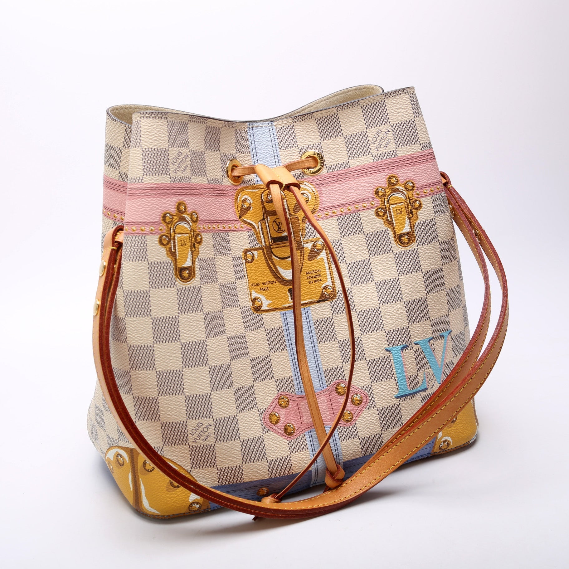 Louis Vuitton Neonoe Summer Trunks Azur Damier Handbag