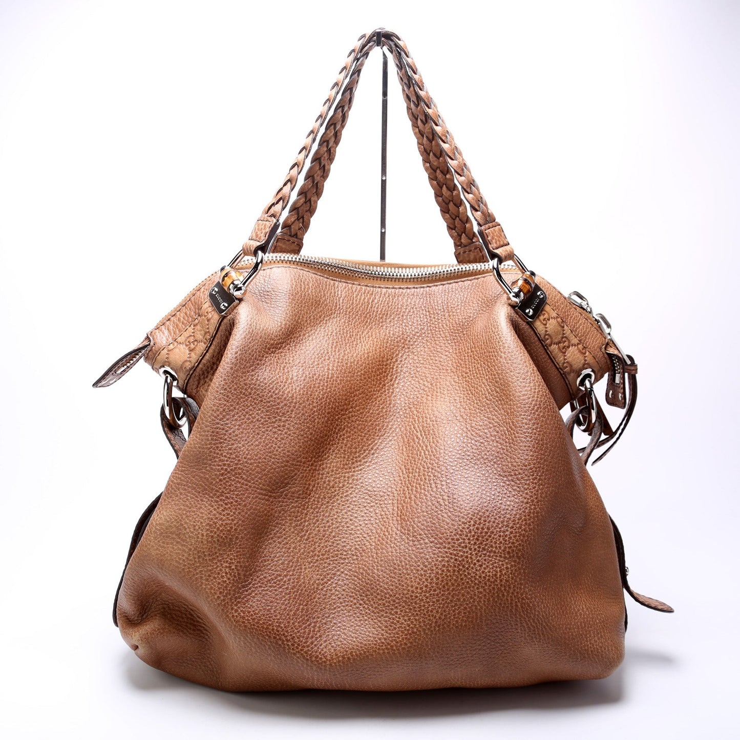 Gucci Bamboo Car Leather Large Shoulder Bag