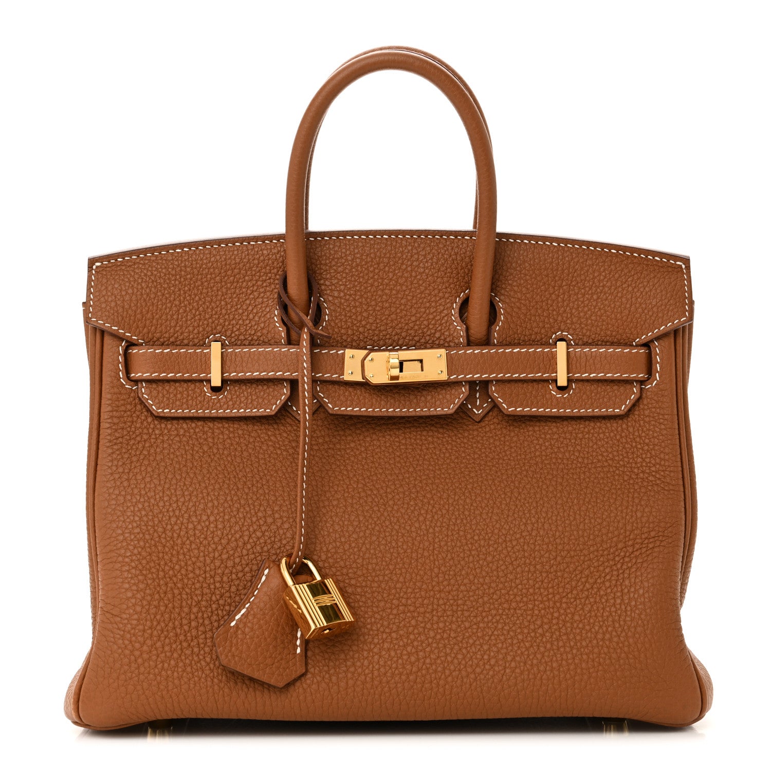 Hermes Togo Birkin Handbag Gold Travel Bag 25 Gold 1753682