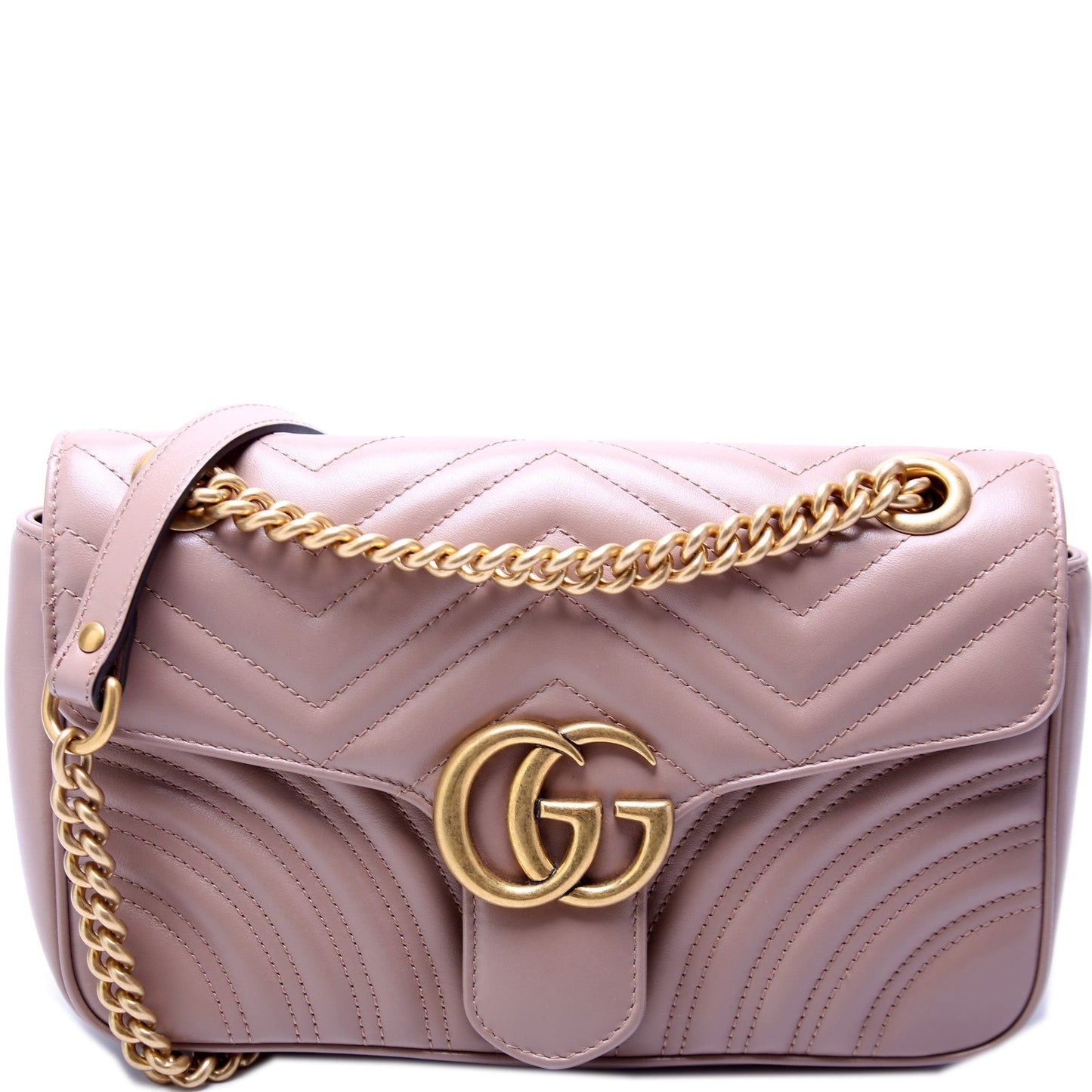 Gucci Marmont Leather Small Flap Shoulder Bag Small Flap