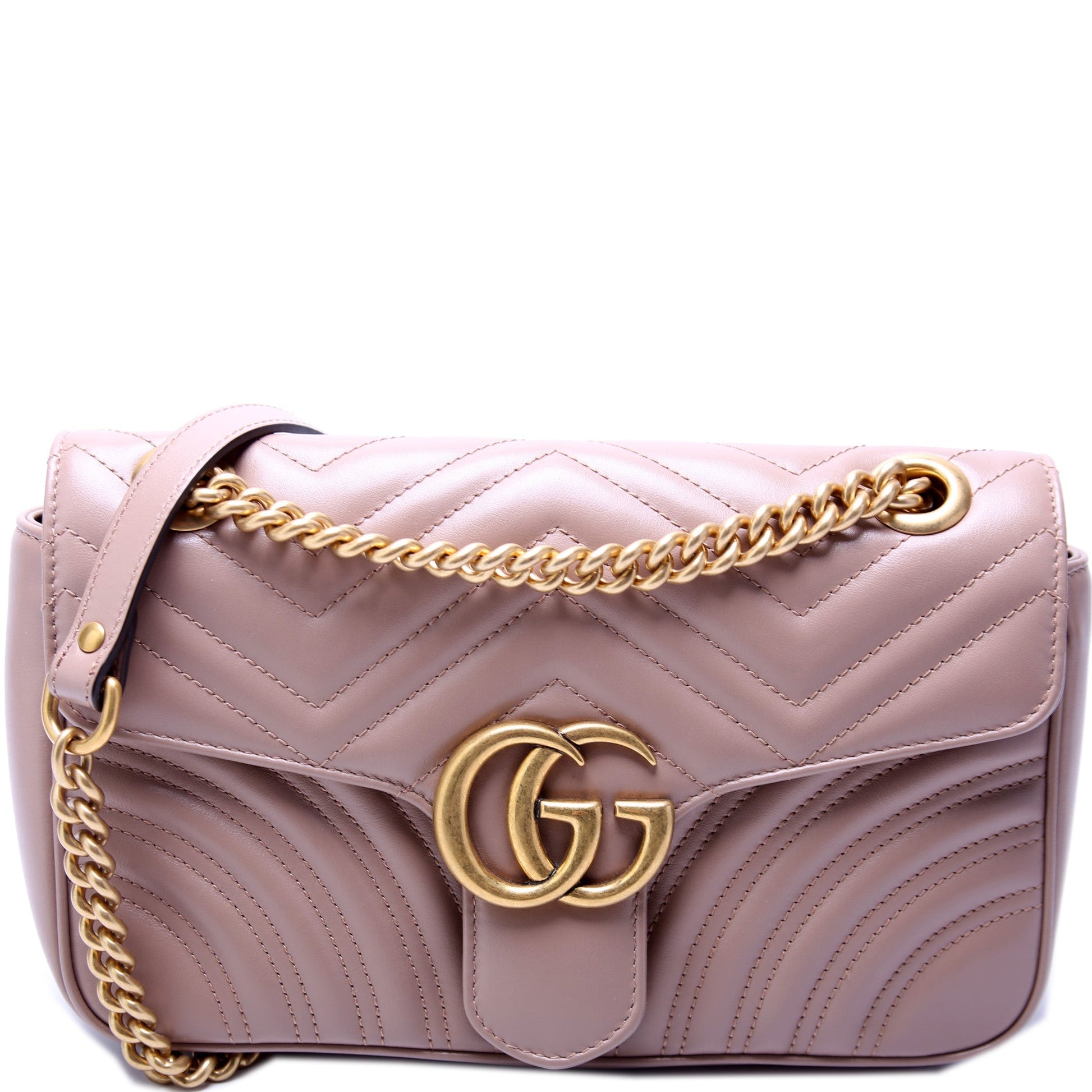 Gucci Marmont Leather Small Flap Shoulder Bag Small Flap