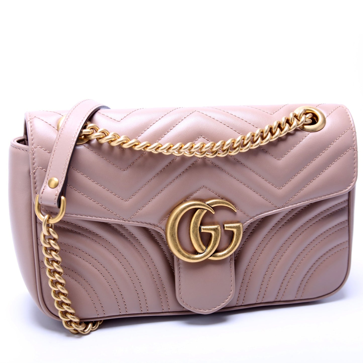 Gucci Marmont Leather Small Flap Shoulder Bag Small Flap