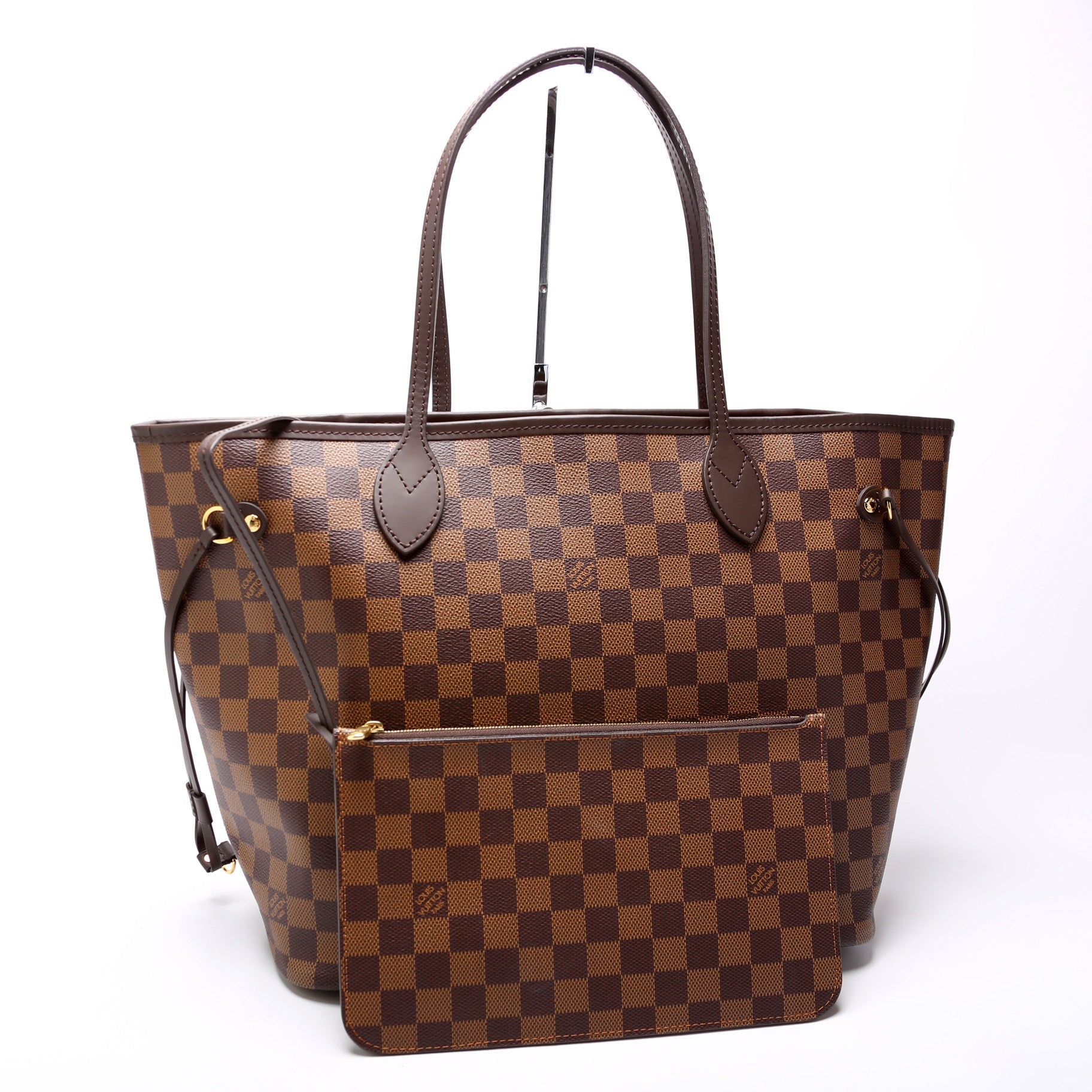 Louis Vuitton Neverful W MM Ebene Damier Wallet Case