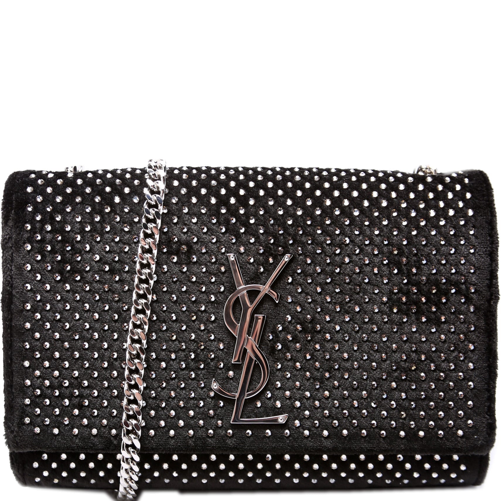 YSL Saint Laurent Saint Laurent Kate Satchel Velvet Rhinestone Bag Small Travel Bag