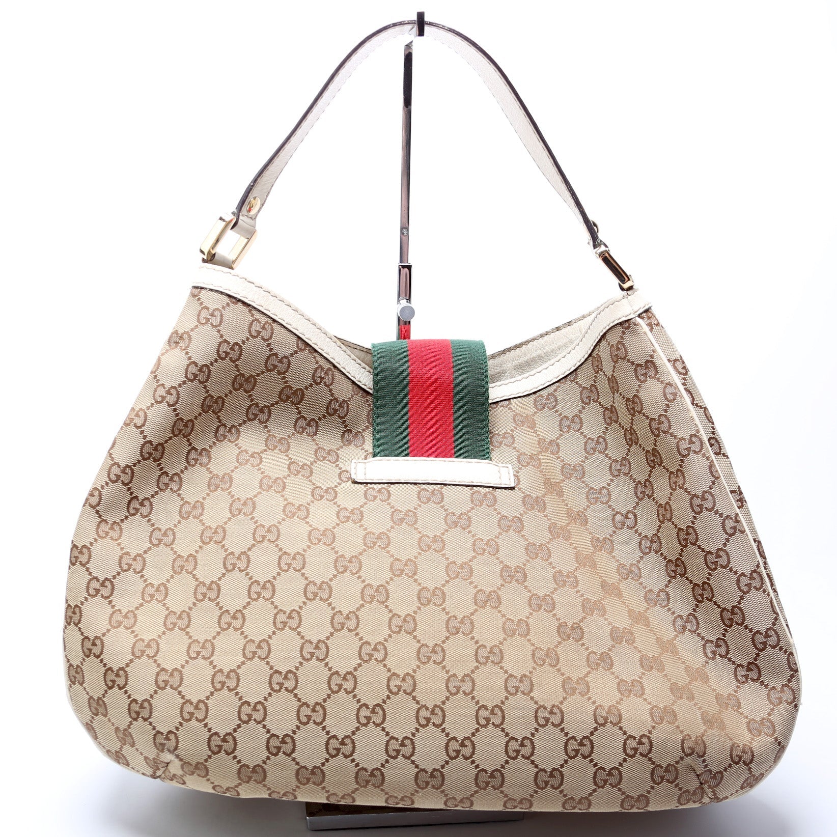 Gucci GG New Ladies Web Canvas Large Shoulder Bag