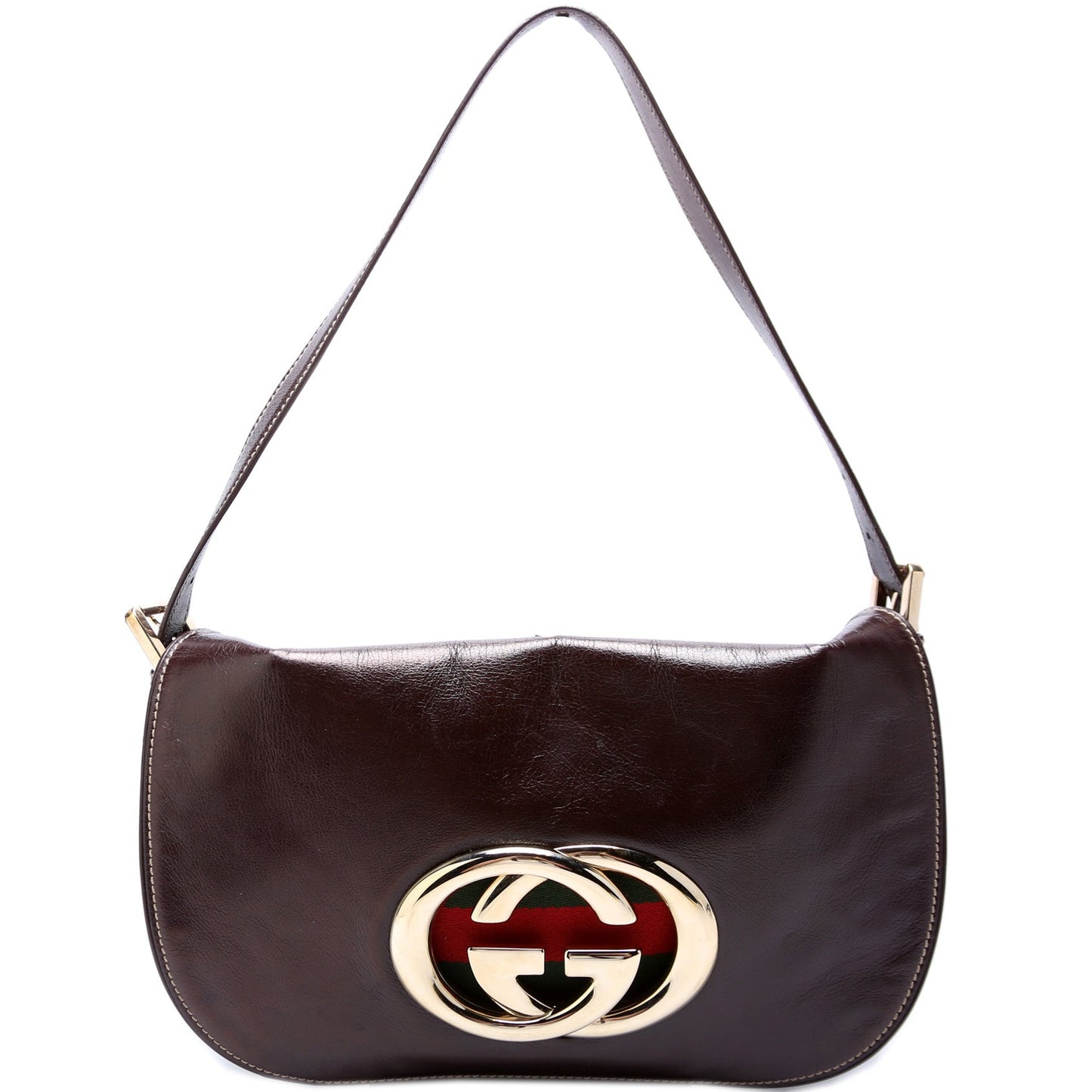 Gucci Britt Leather Medium Flap Travel Bag
