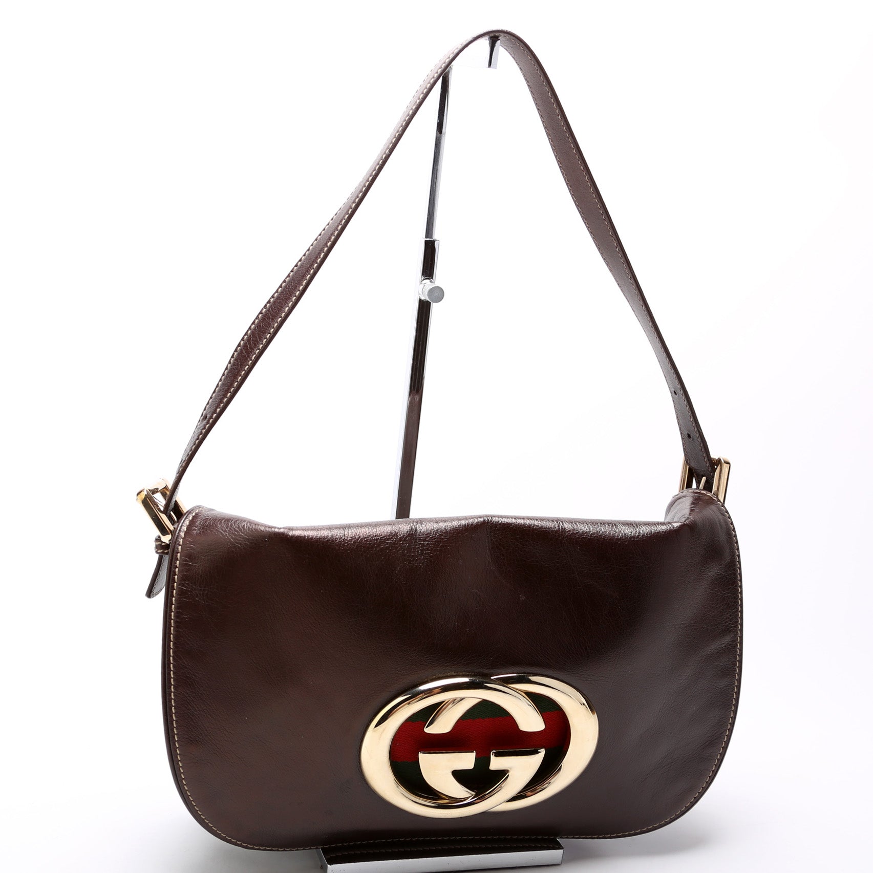 Gucci Britt Leather Medium Flap Travel Bag