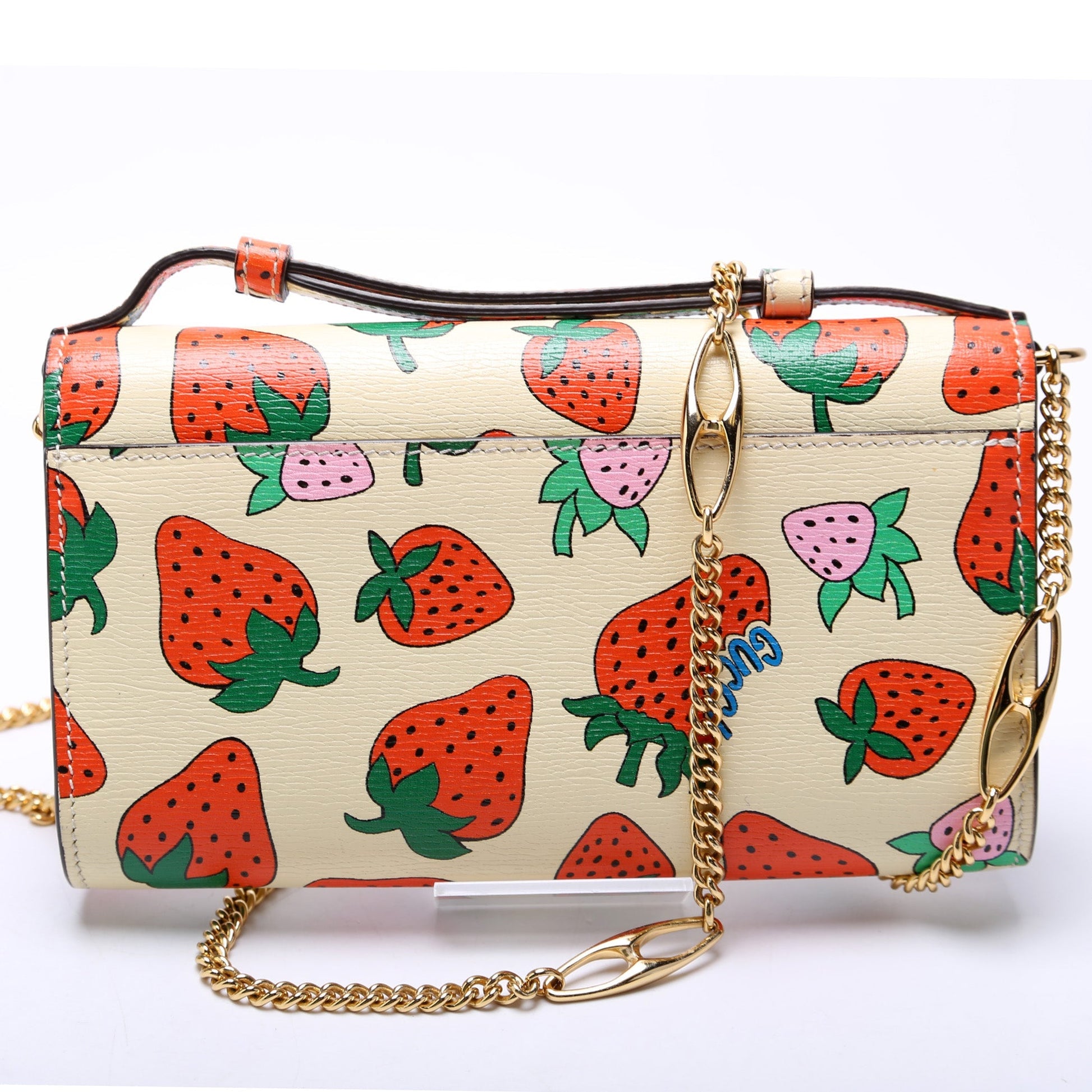 Gucci Zumi Strawberry Print Calfskin Mini Shoulder Bag