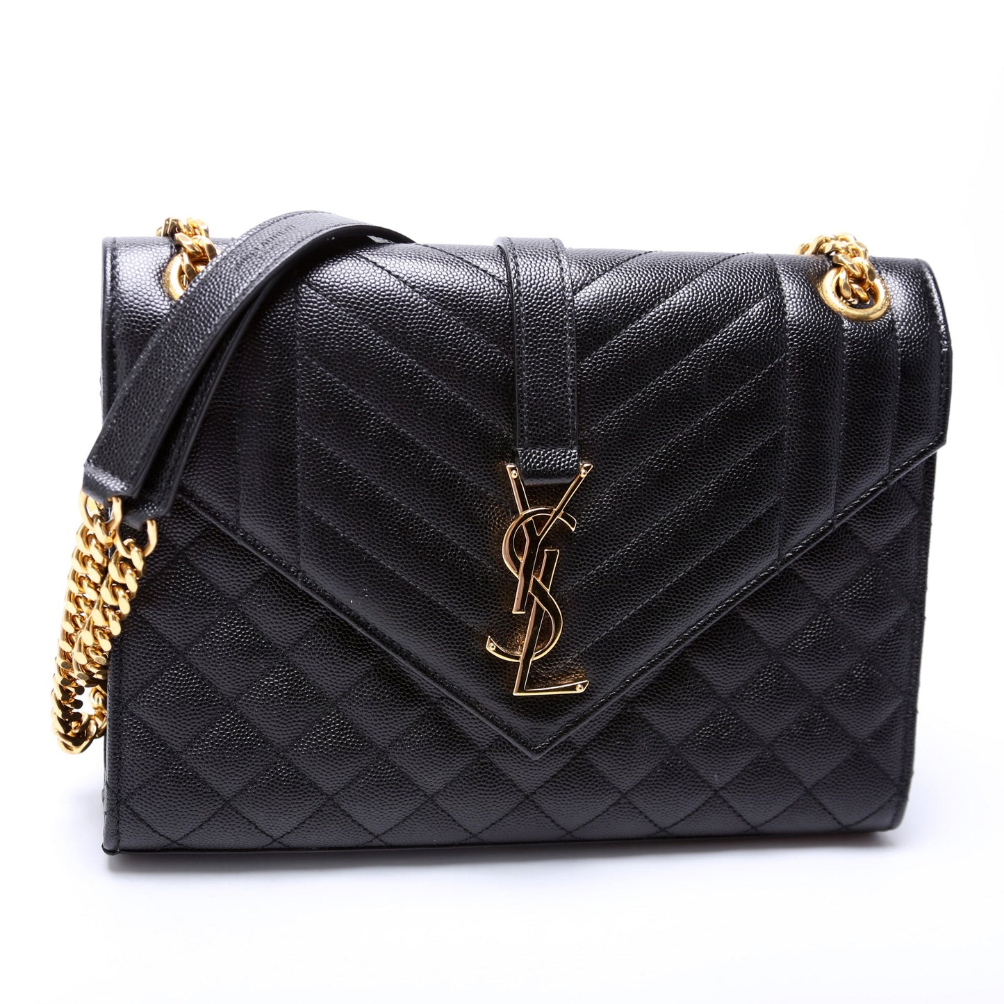 YSL Saint Laurent Saint Laurent Envelope Grain De Triquilt Bag Medium Travel Bag