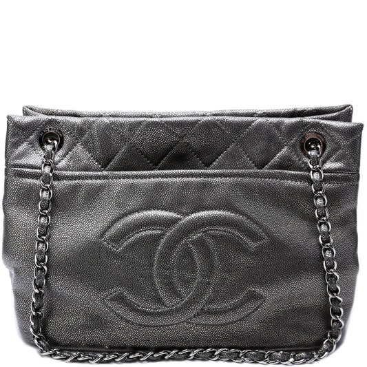 Chanel Soft CC TImeless Caviar 14M Black Tote Bag