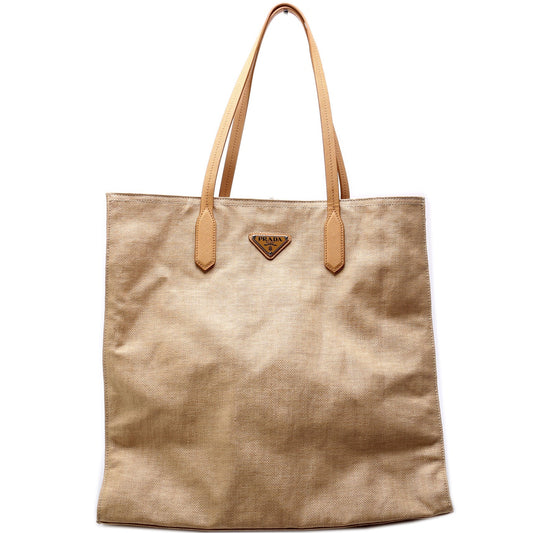 Prada Coated Shopper Tote Bag Canvas