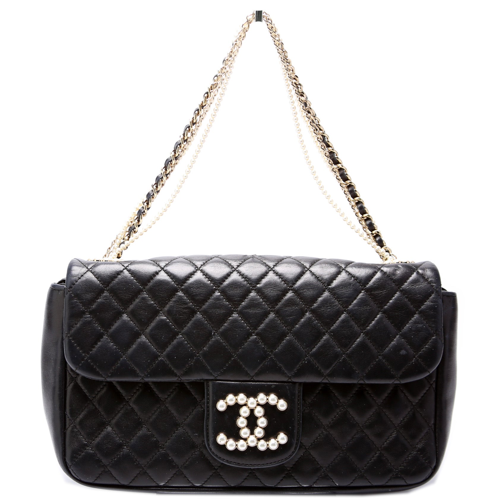Chanel Westminster Pearl Quilted Lambskin Flap 12M Handbag