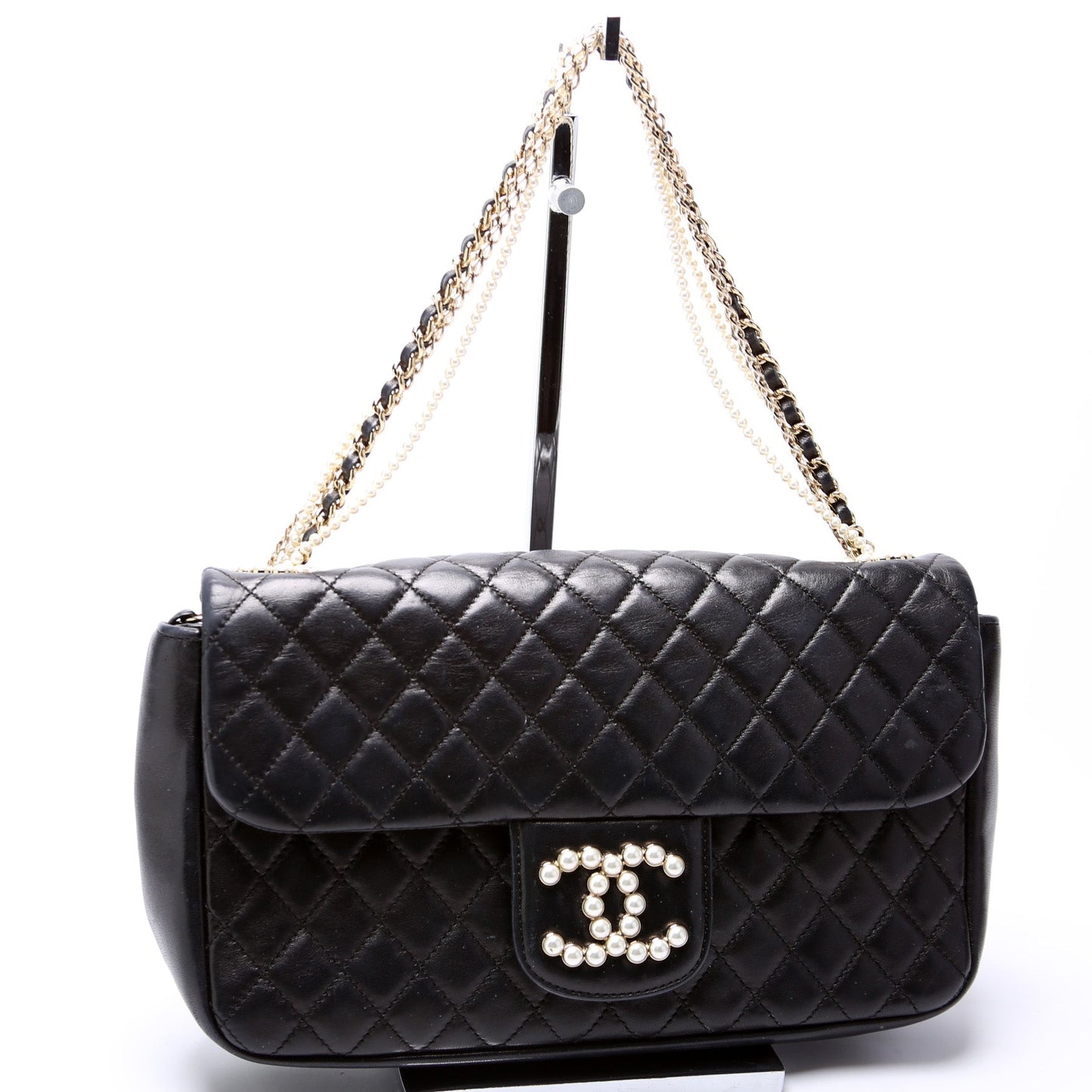 Chanel Westminster Pearl Quilted Lambskin Flap 12M Handbag