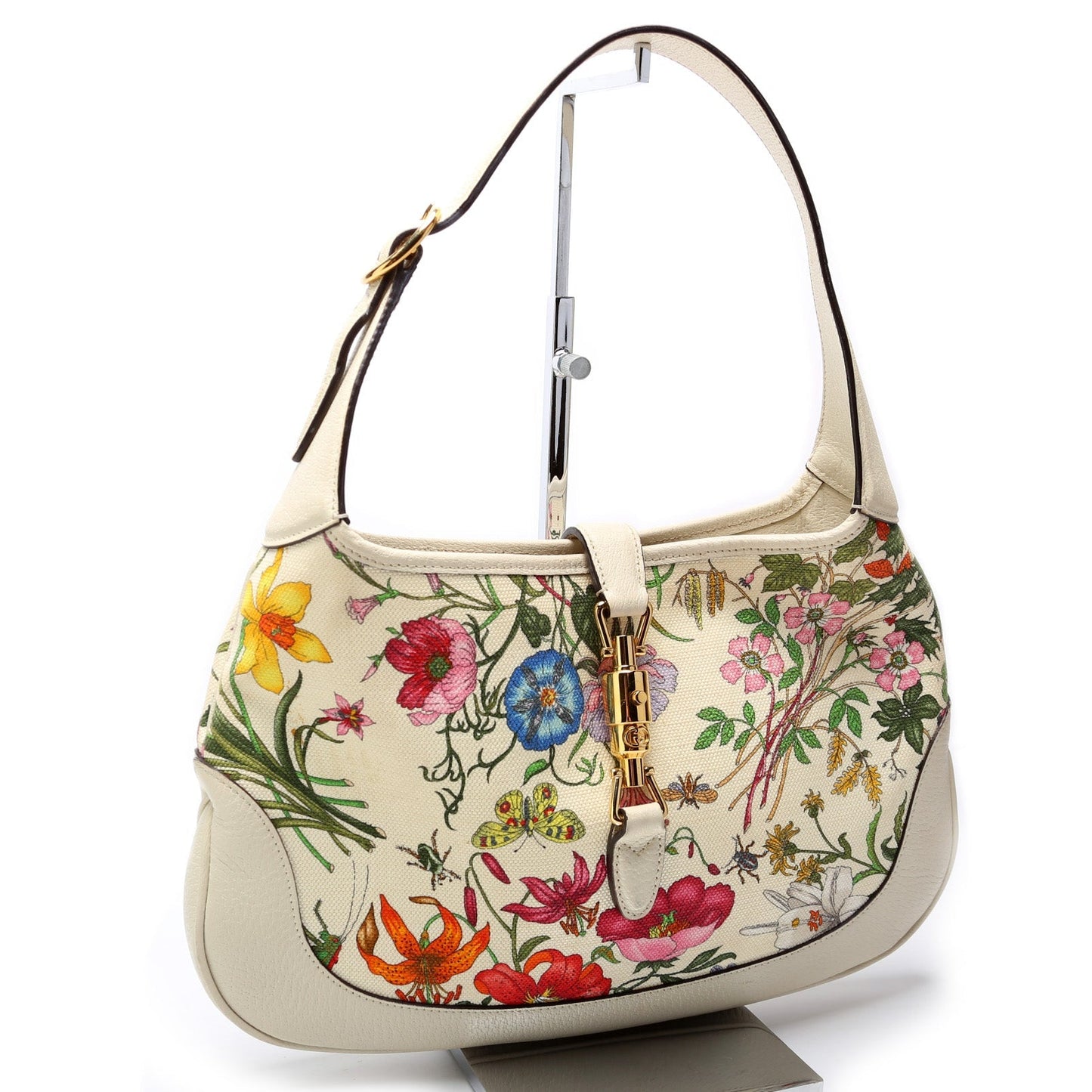 Gucci Jackie Flora Canvas Medium Shoulder Bag Hobo 1