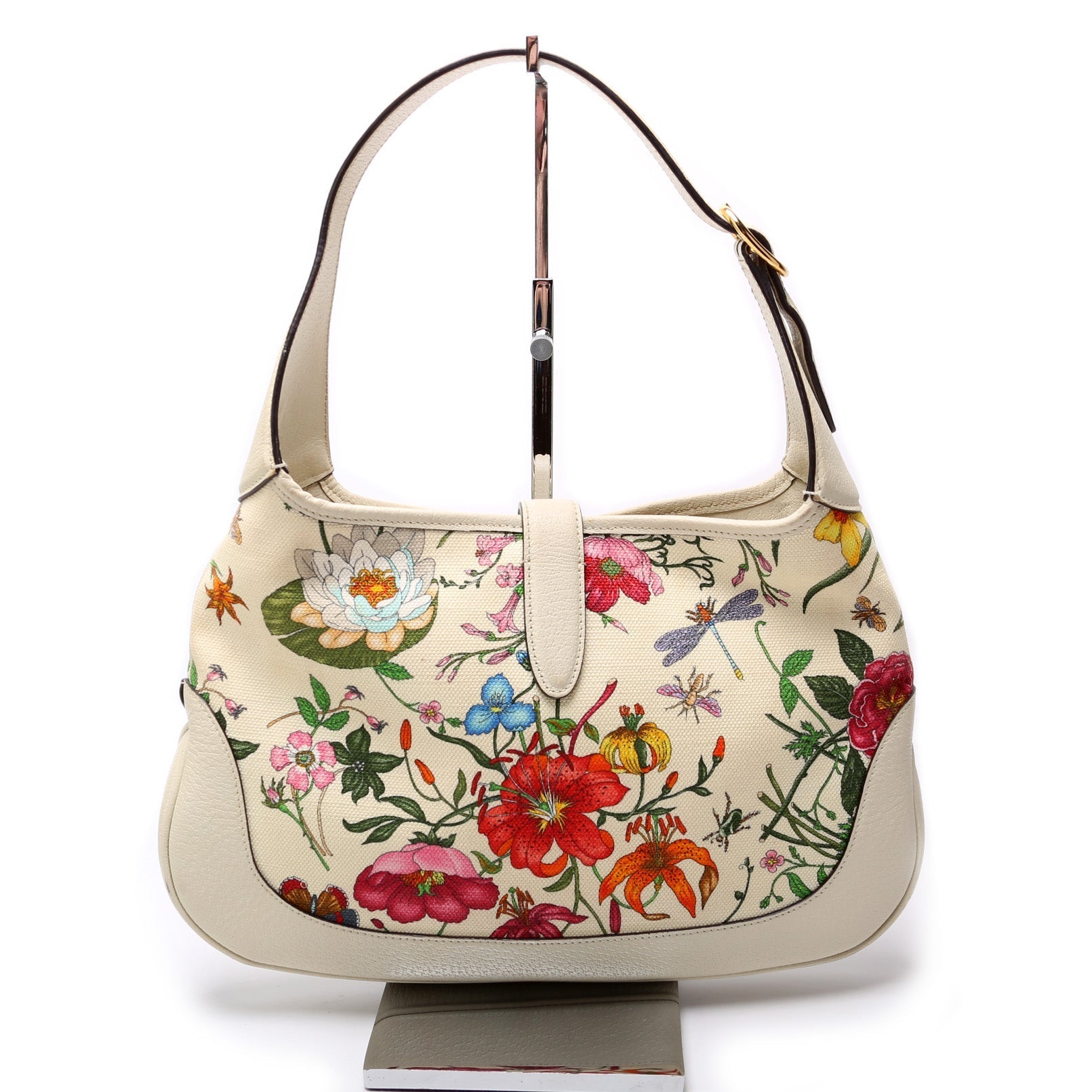 Gucci Jackie Flora Canvas Medium Shoulder Bag Hobo 1