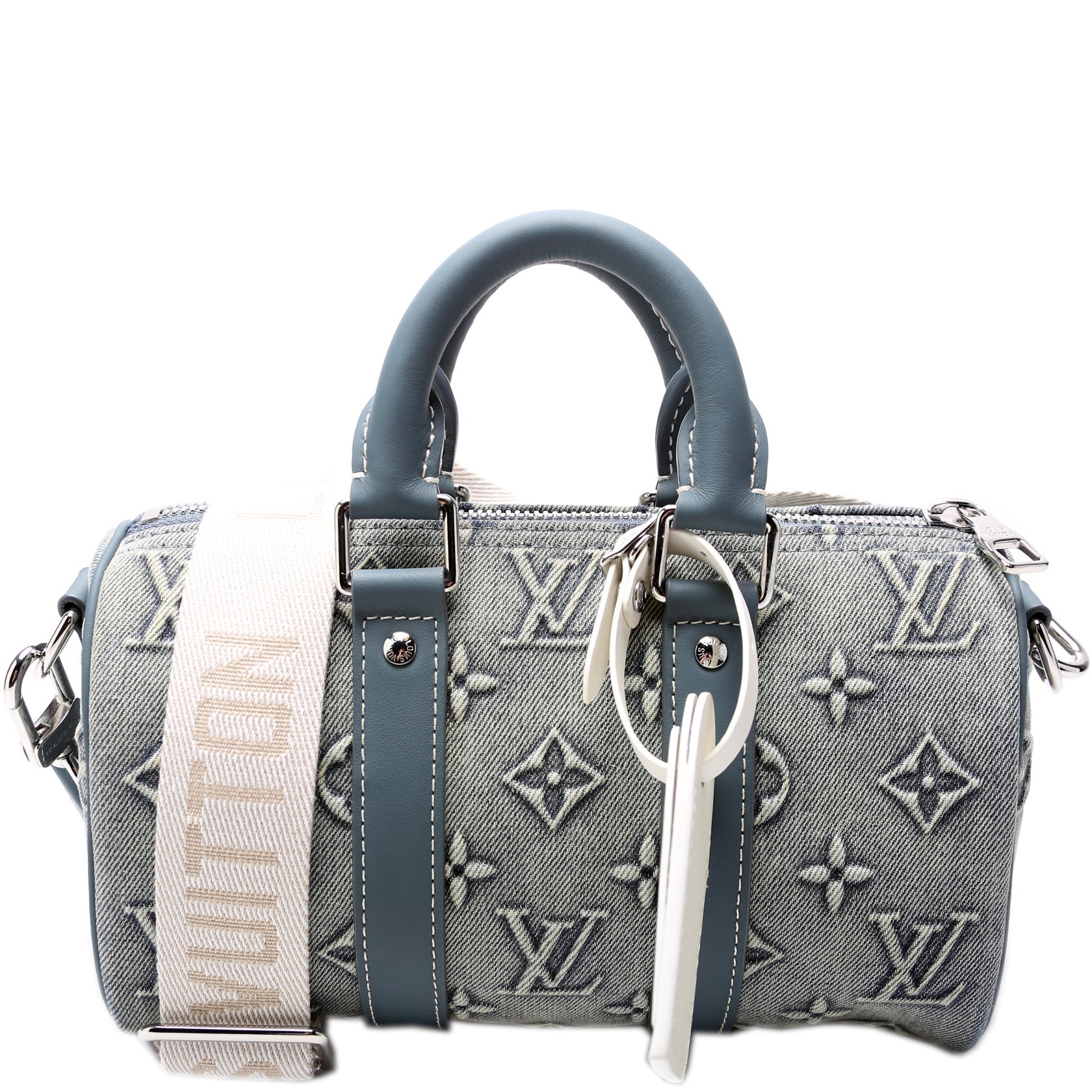 Louis Vuitton Keepall 25 W Denim Monogram Travel Bag