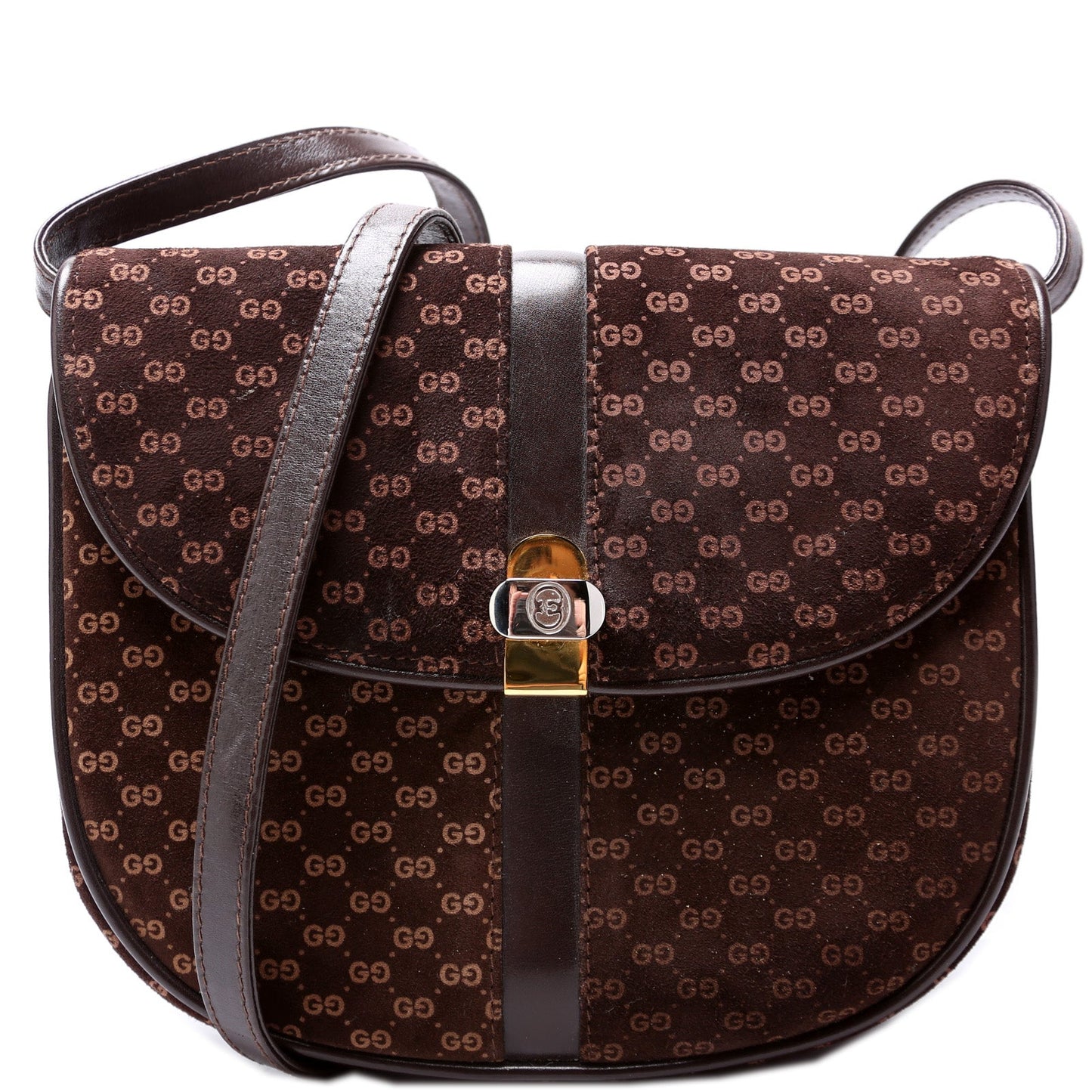 Gucci GG Suede Flap Shoulder Bag