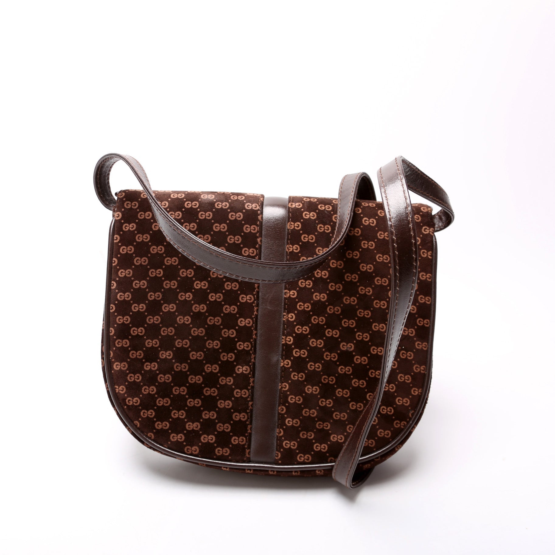 Gucci GG Suede Flap Shoulder Bag