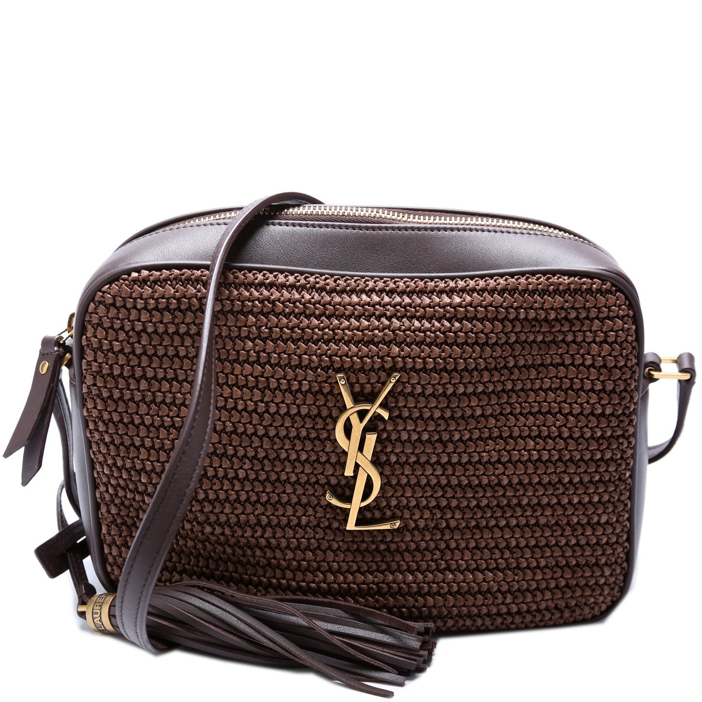 YSL Saint Laurent Saint Laurent Lou Camera Bag Raffia Medium Travel Bag