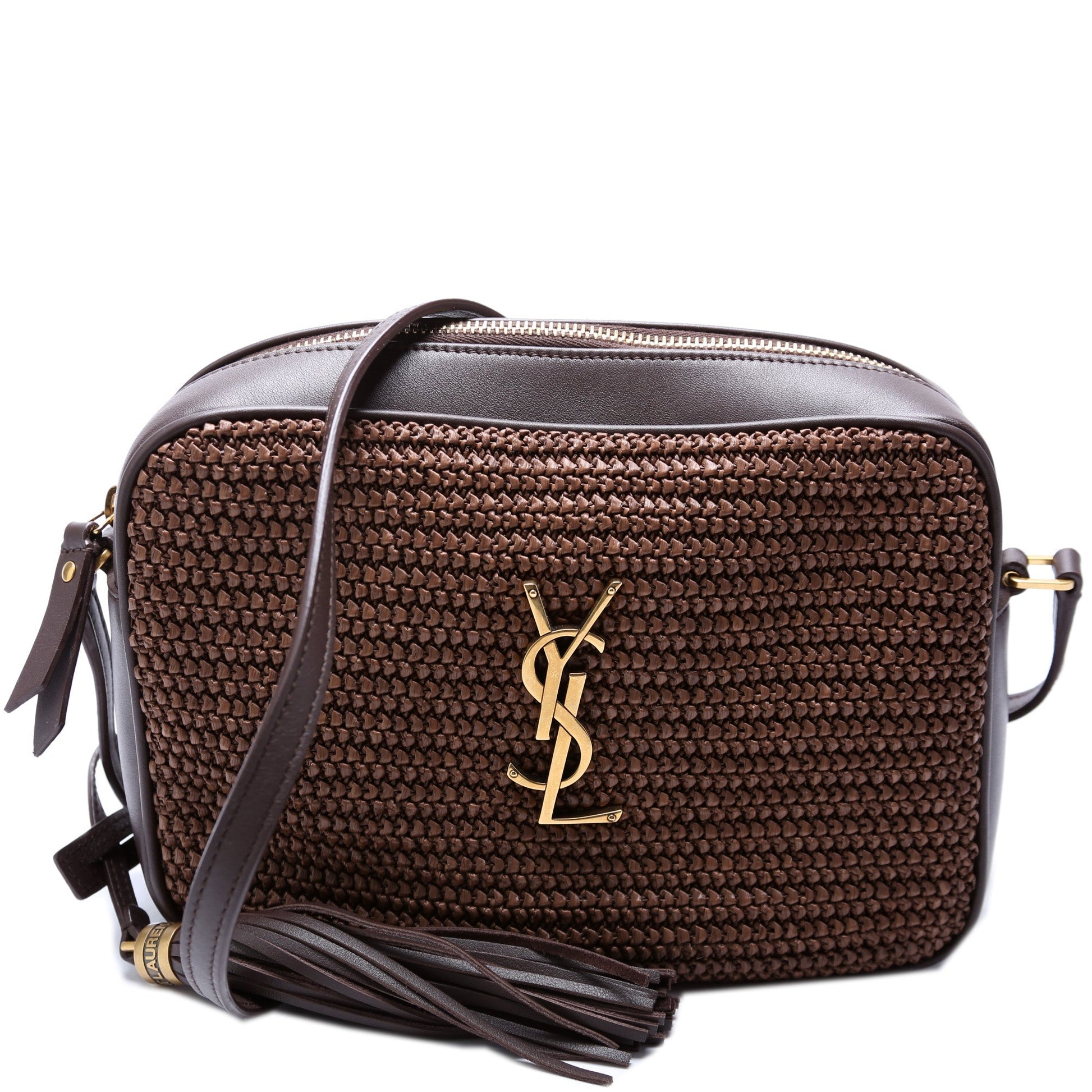 YSL Saint Laurent Saint Laurent Lou Camera Bag Raffia Medium Travel Bag