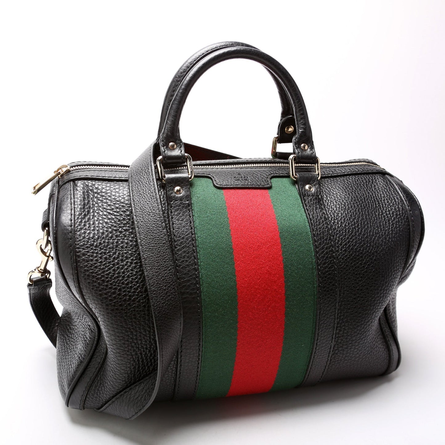 Gucci Boston Web Leather Travel Bag Leather 1