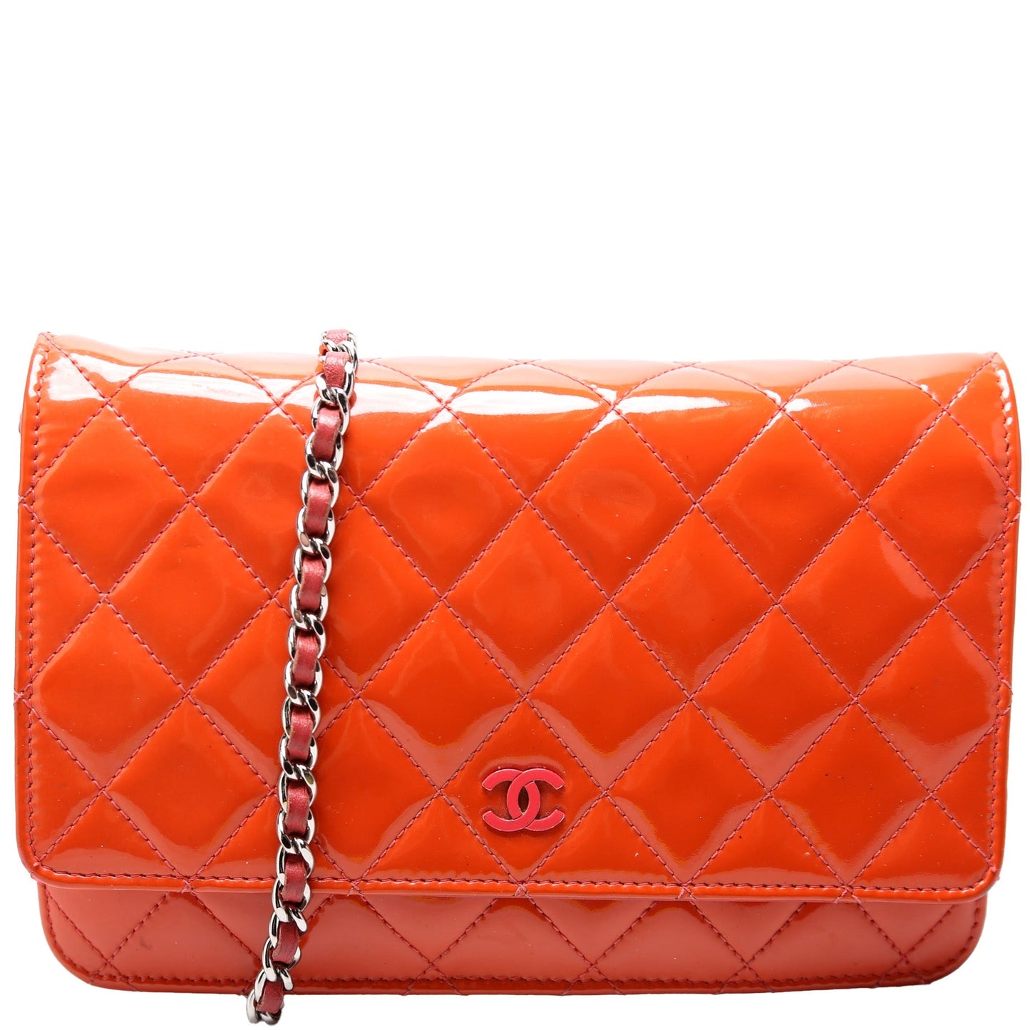 Chanel WOC Quilted Patent Clutch Bag