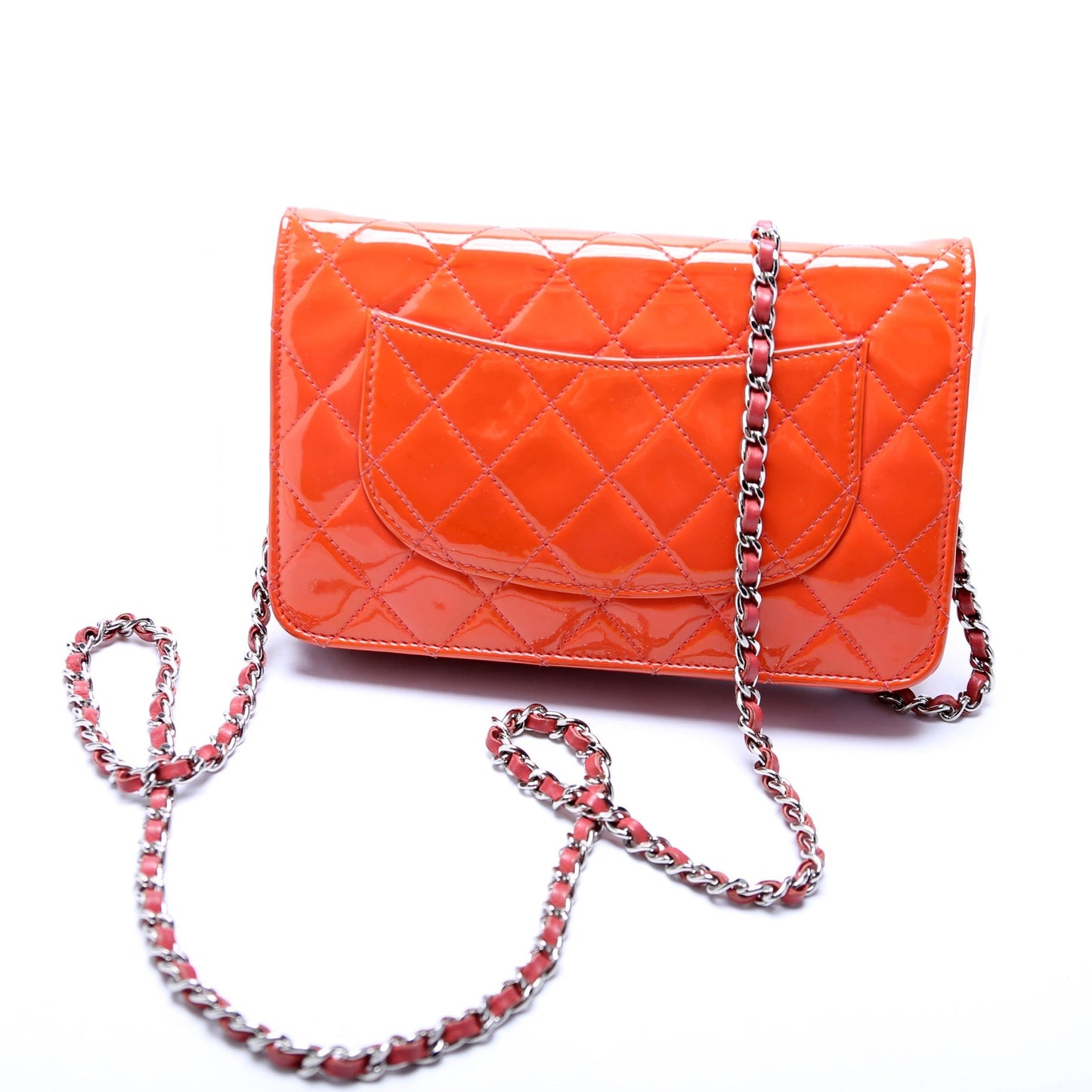 Chanel WOC Quilted Patent Clutch Bag