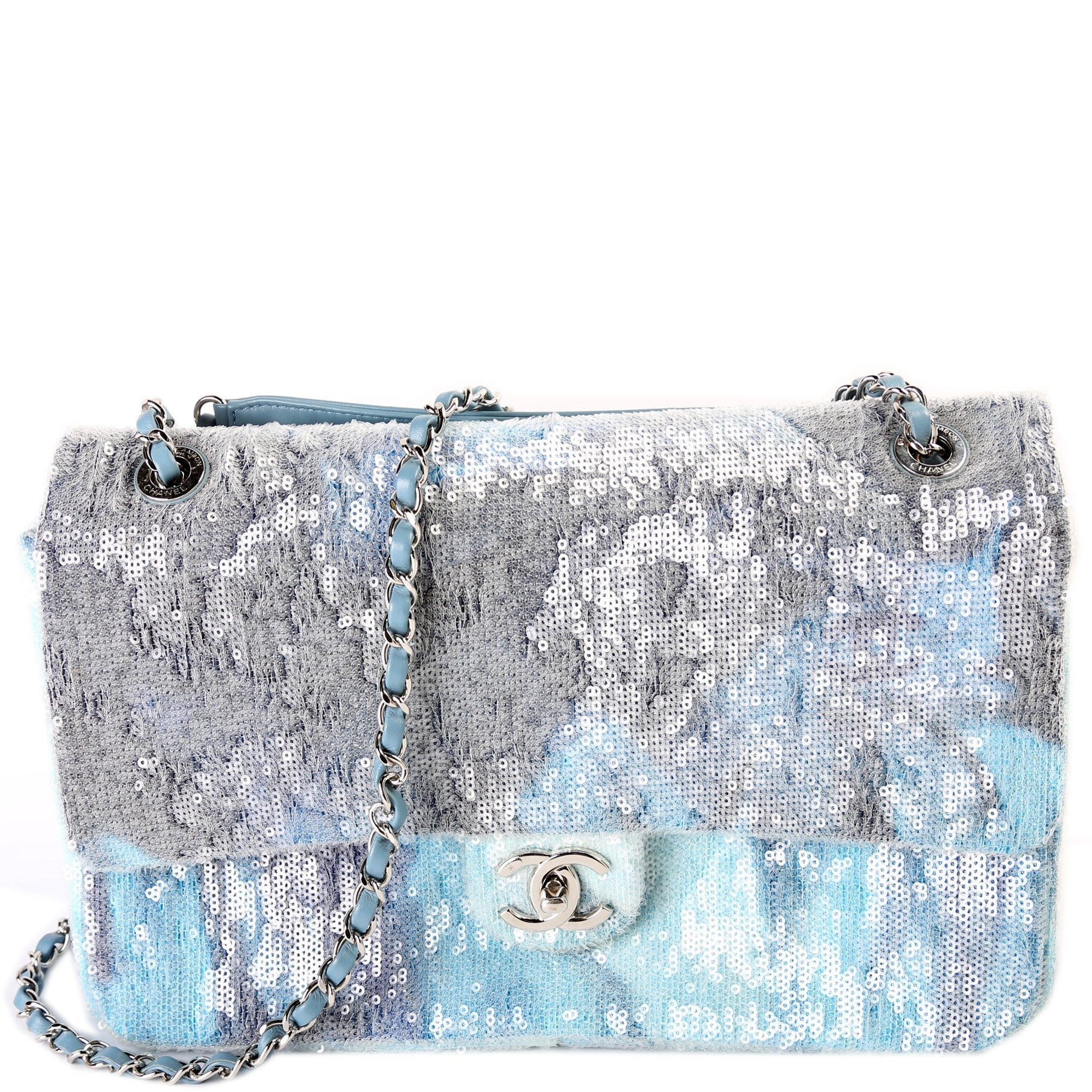 Chanel Waterfall Sequin Single Flap 25M Handbag