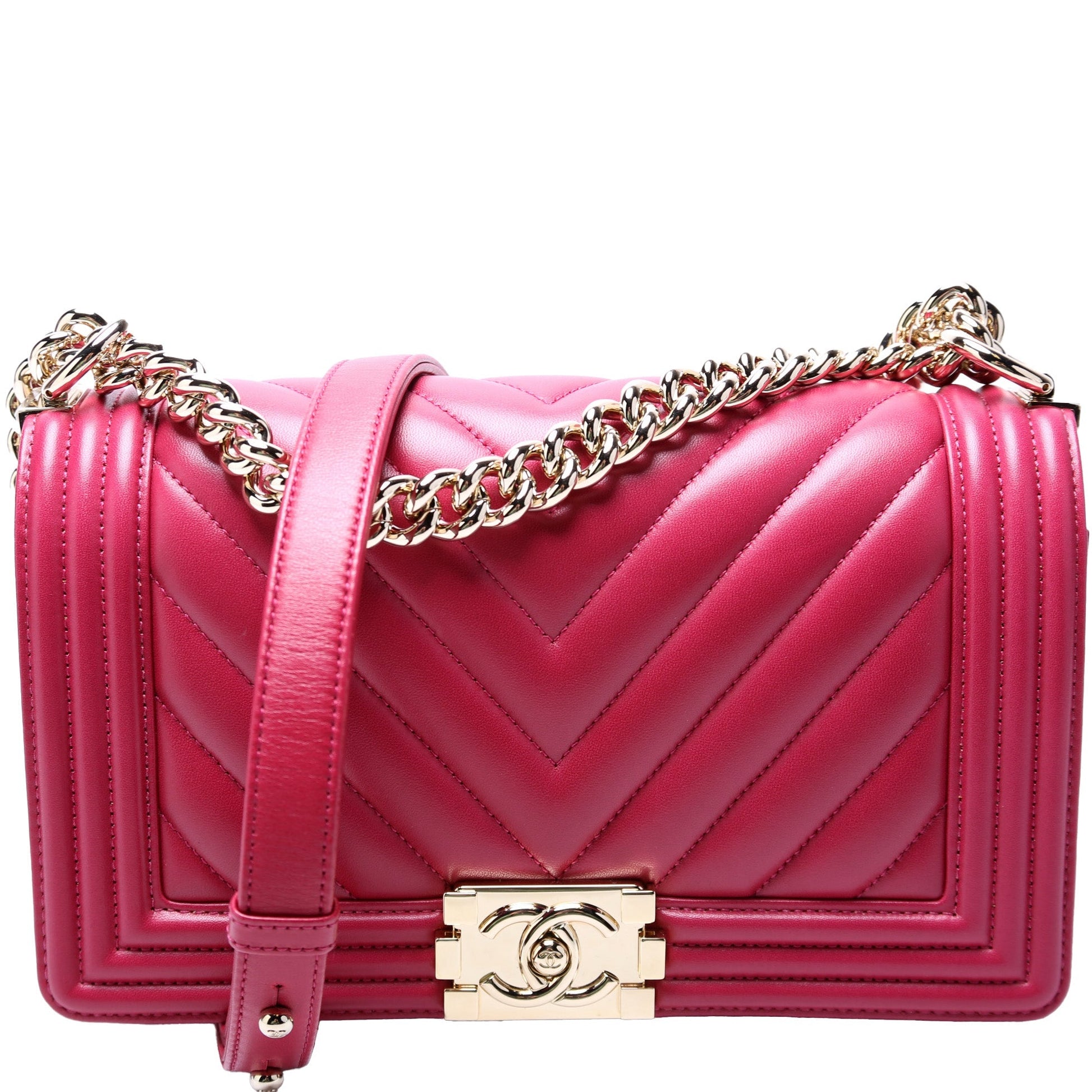 Chanel Boy Flap Old Lambskin Berry Handbag