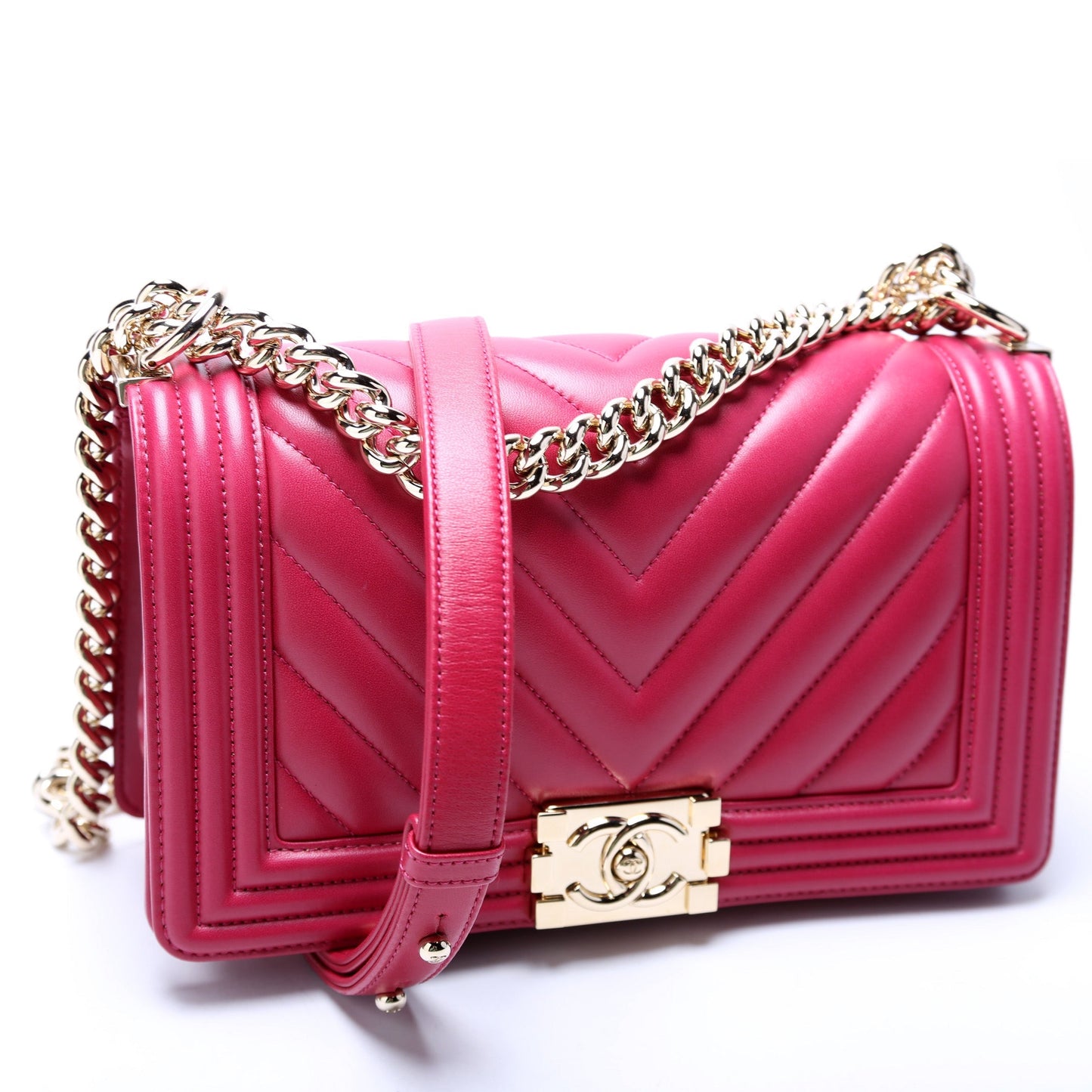 Chanel Boy Flap Old Lambskin Berry Handbag