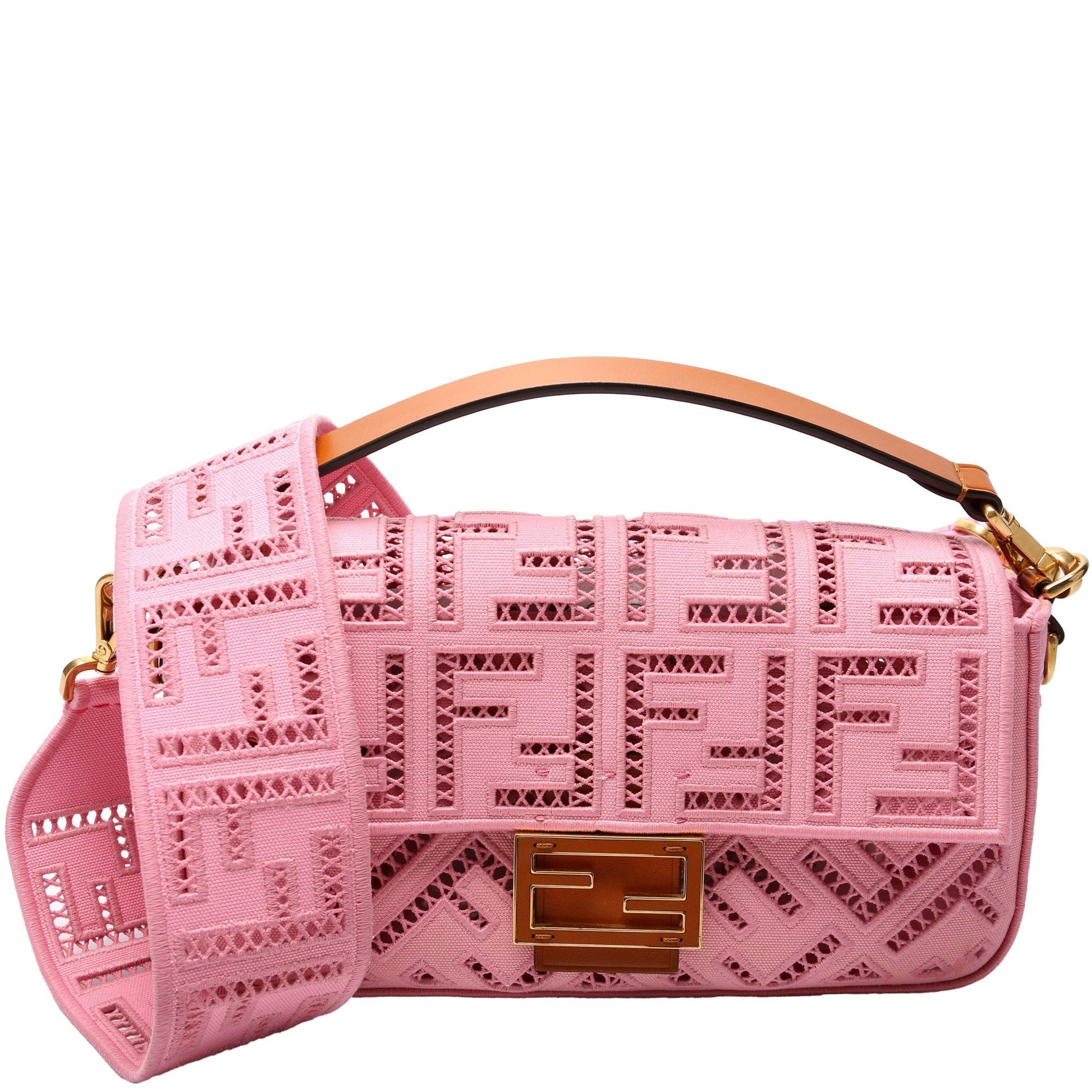 Fendi Baguette Ajour Ff 8Br006 Bag Embroidered Shoulder Bag