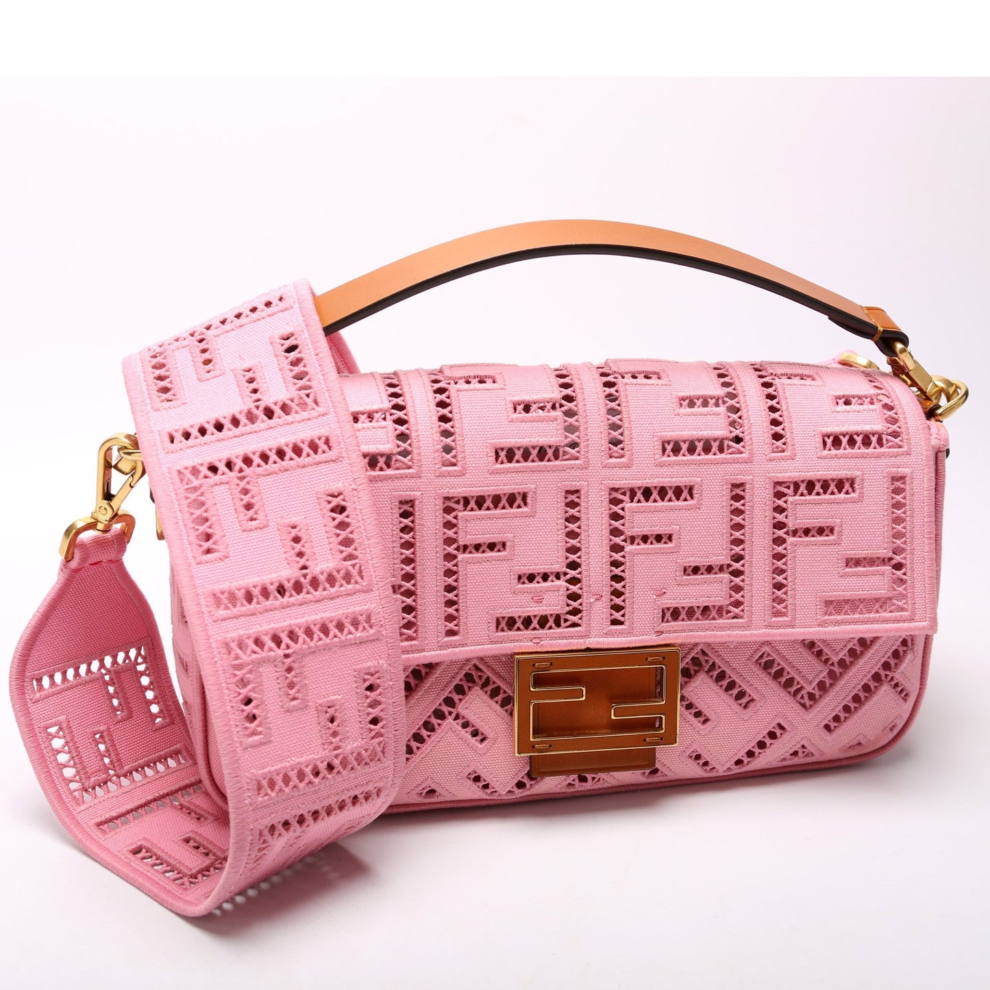 Fendi Baguette Ajour Ff 8Br006 Bag Embroidered Shoulder Bag