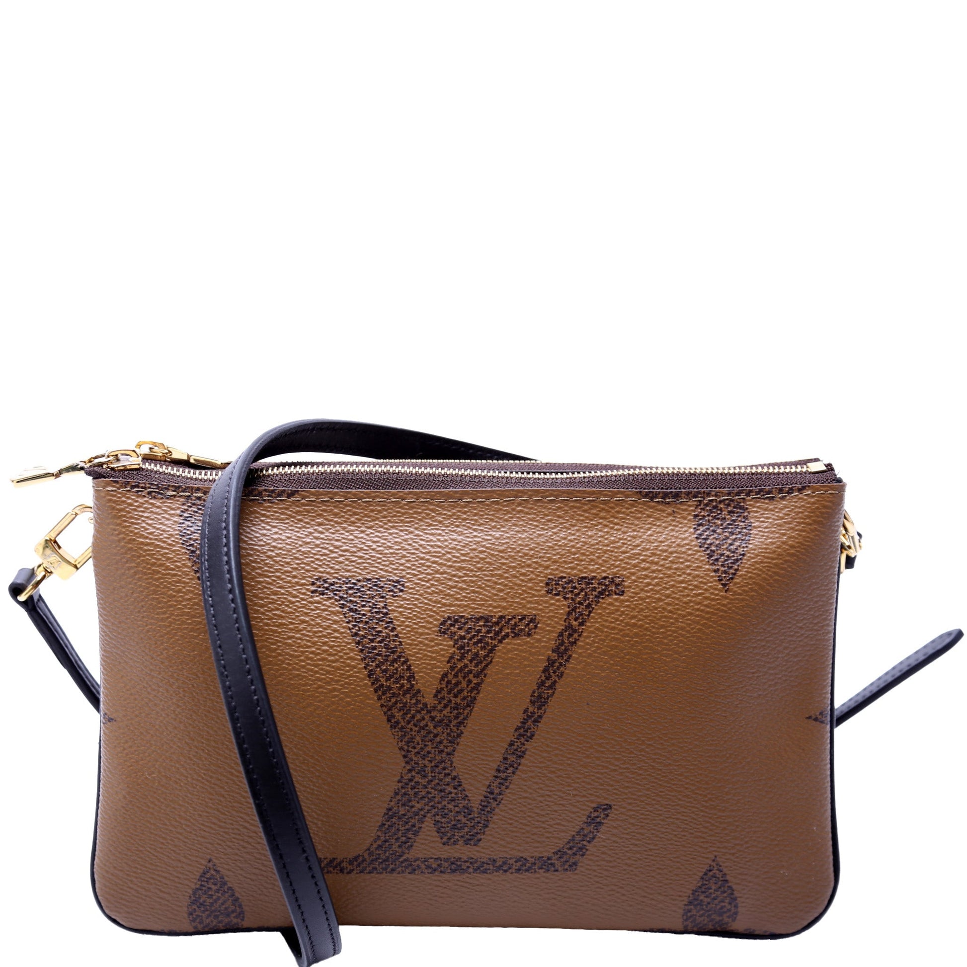 Louis Vuitton Double Zip Pochette Giant Reverse Monogram Clutch Bag Monogram 5