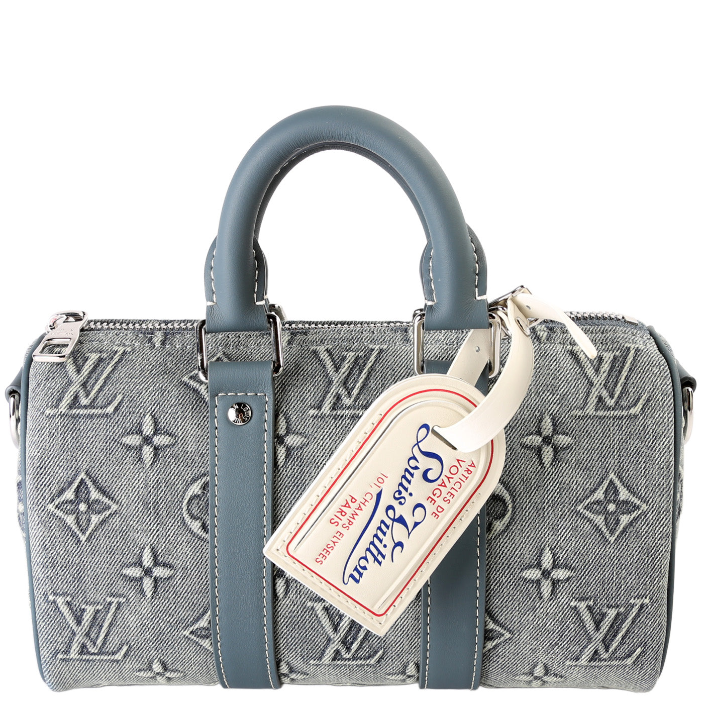 Louis Vuitton Keepall 25 W Denim Monogram Travel Bag Monogram 1