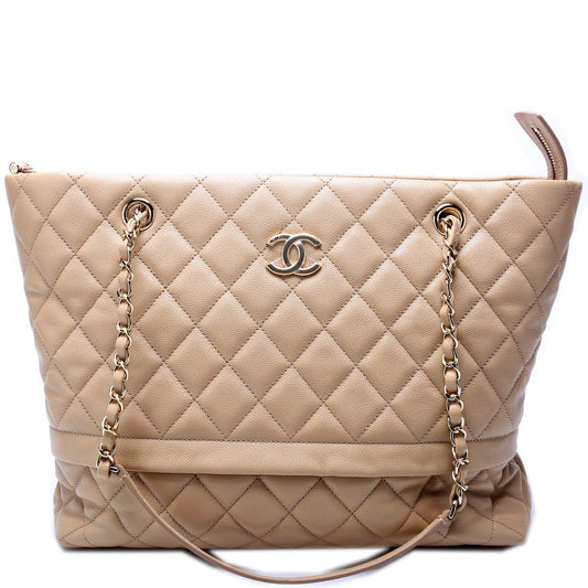 Chanel CC Rolled Up Caviar 28M Tote Bag
