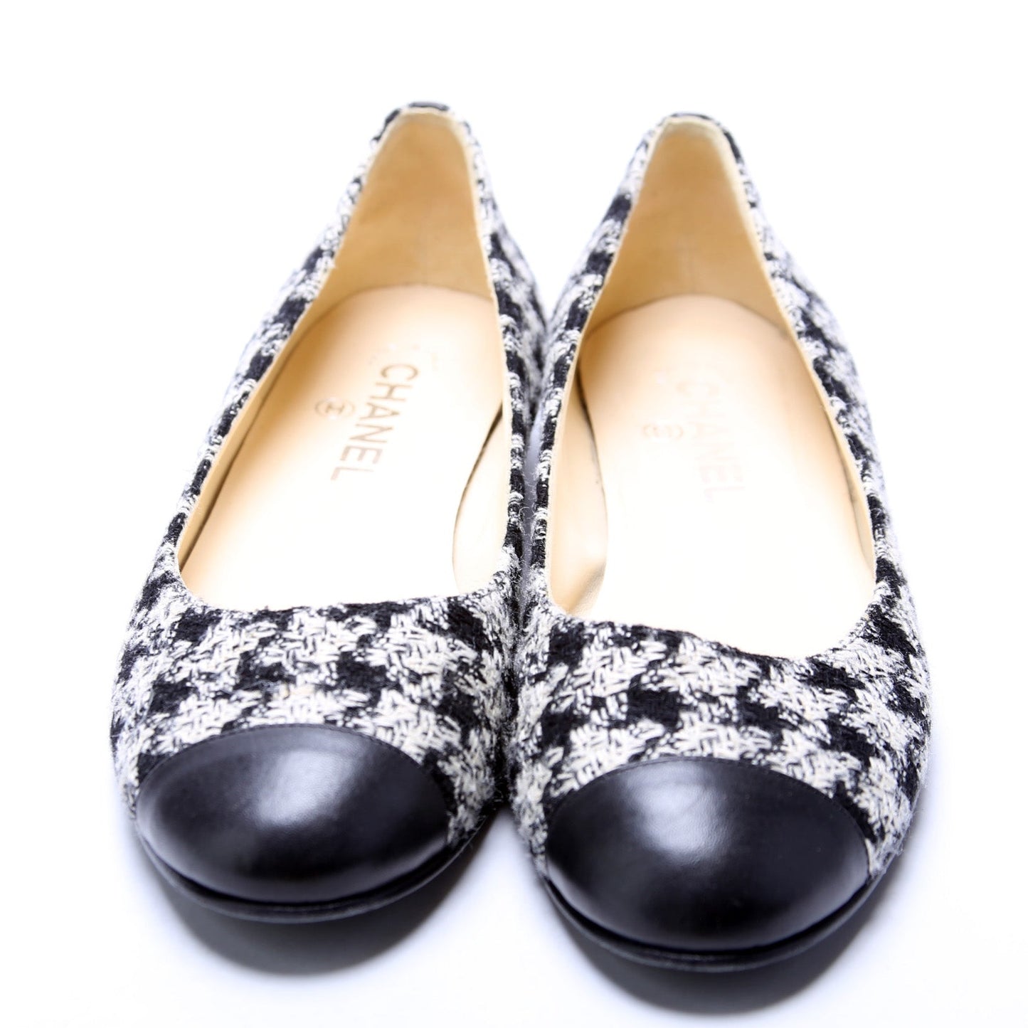 Chanel CC Tweed Ballet Flats Size 39