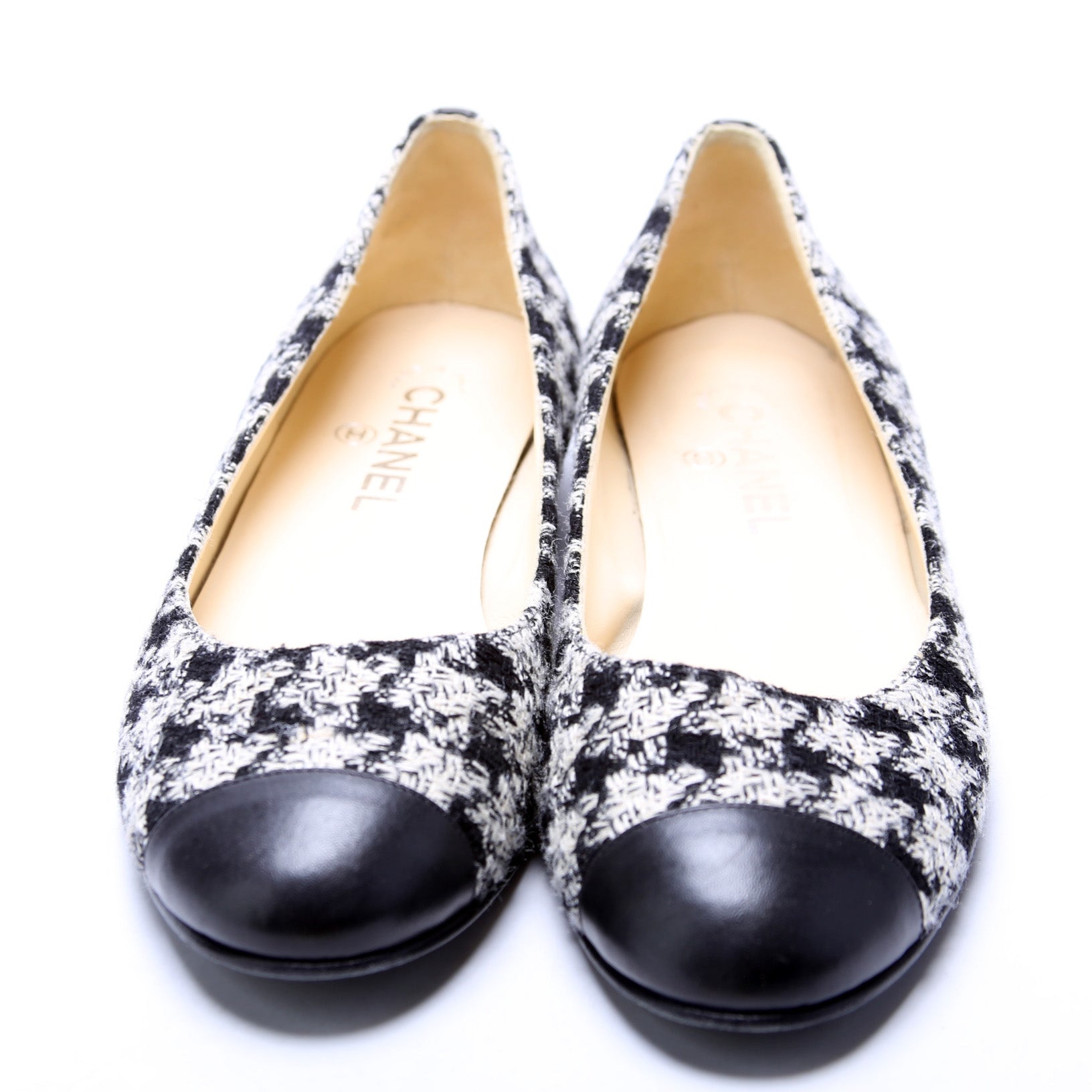 Chanel CC Tweed Ballet Flats Size 39