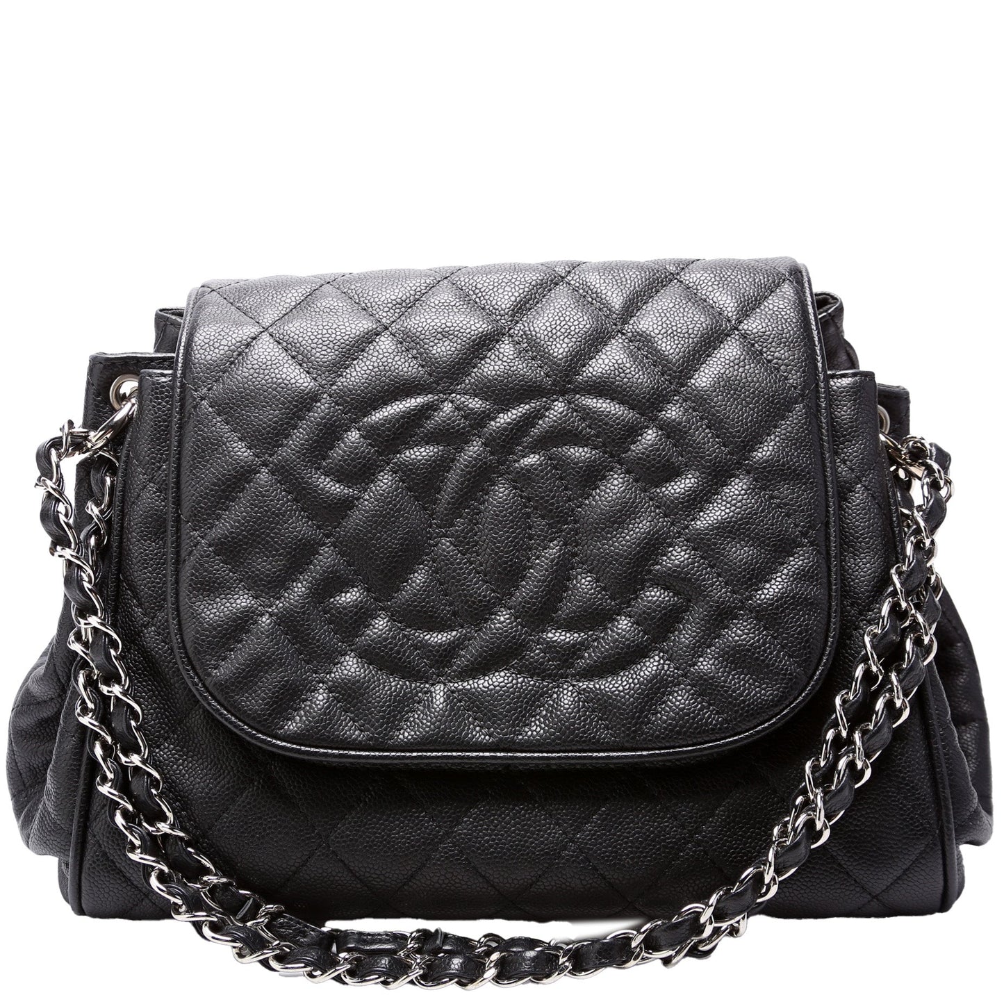 Chanel Timeless CC Accordion Flap Quilted Caviar Handbag Caviar 12M