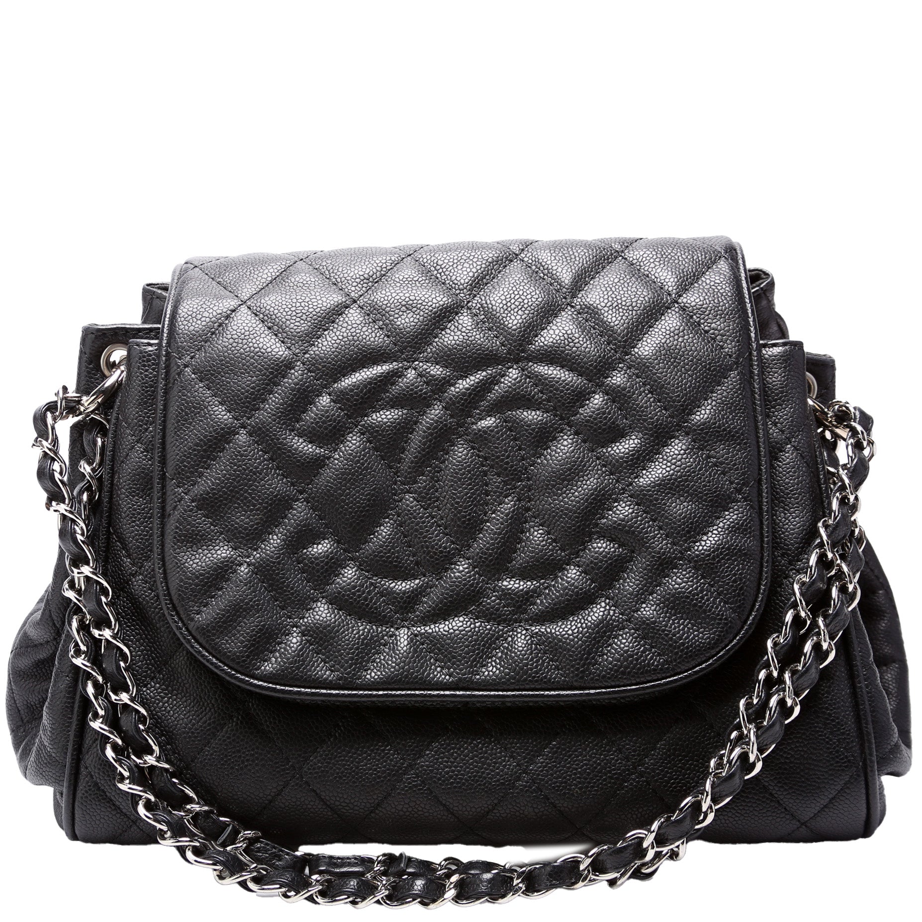 Chanel Timeless CC Accordion Flap Quilted Caviar Handbag Caviar 12M