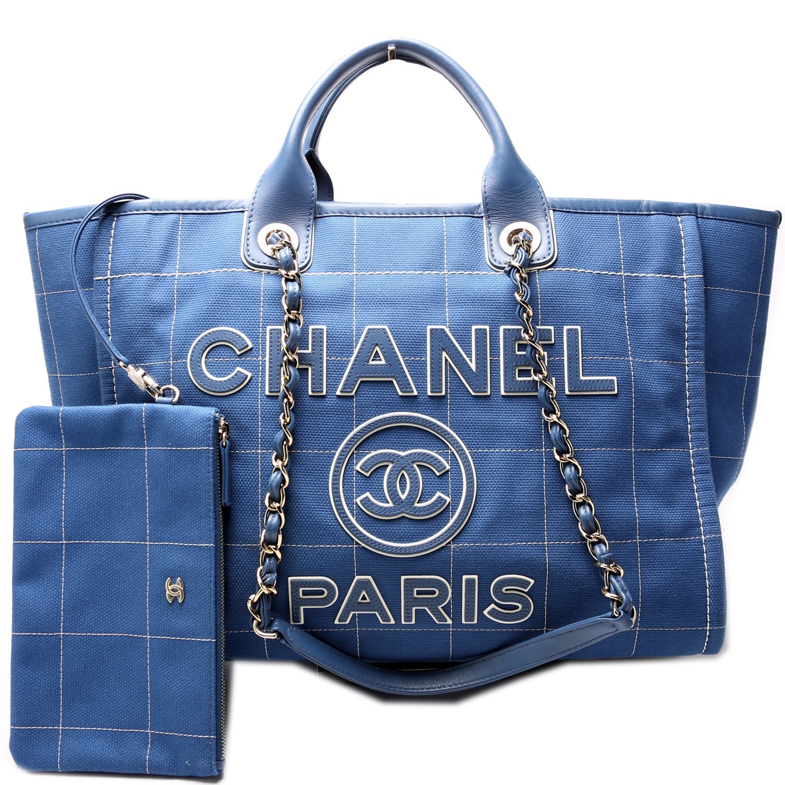 Chanel Deauville RFID Canvas Tote Bag