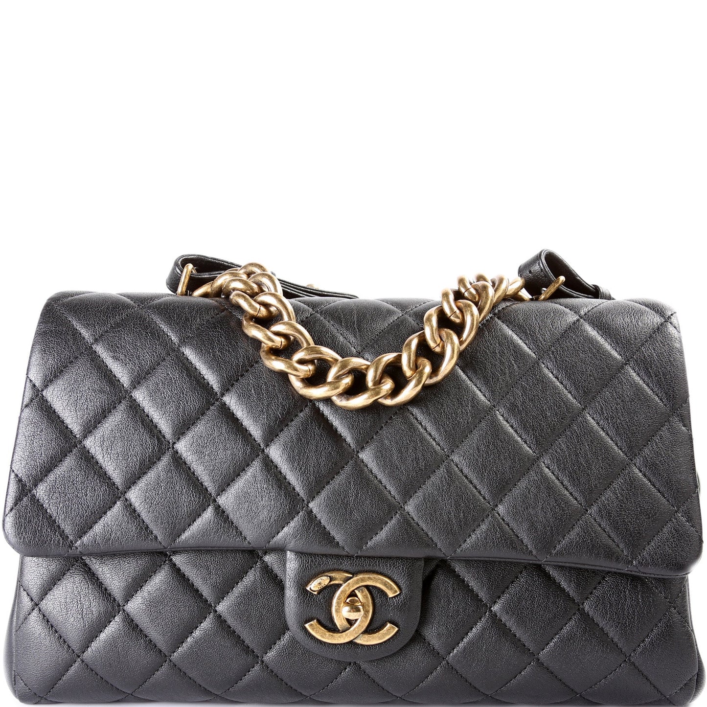 Chanel CC Trapezio Quilted Sheepskin Flap 23M Handbag